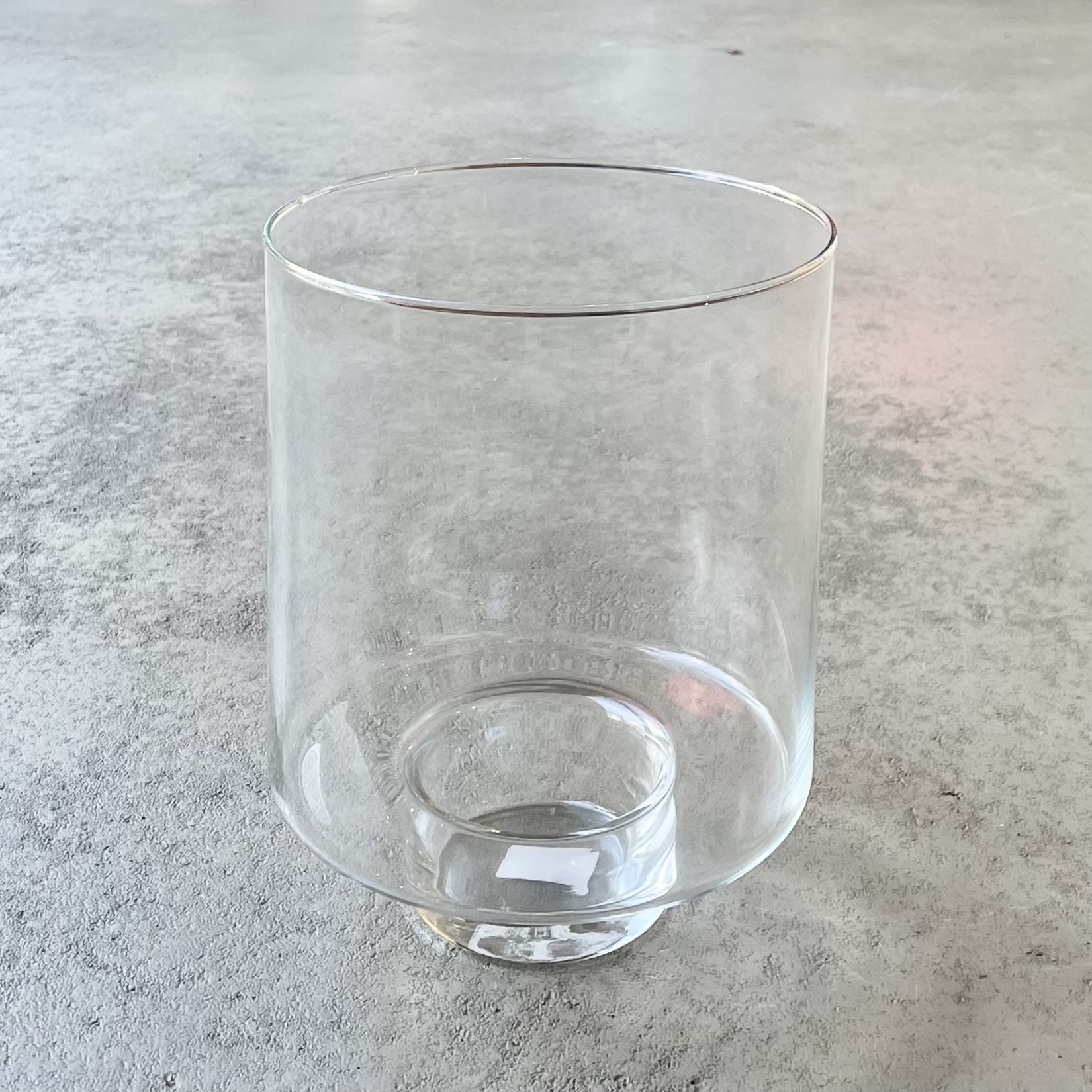 Windlichtglas/Vase "Lirea" mit Sockel, D19cm, klar