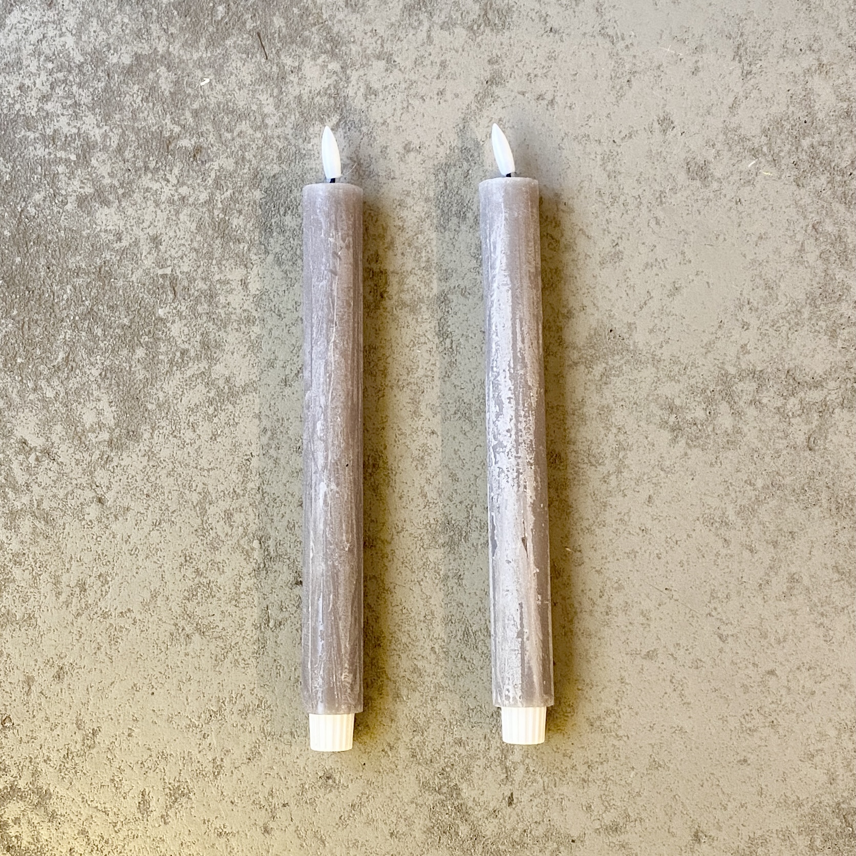 LED-Stabkerze 2er-Set, H29cm, dunkelgrau