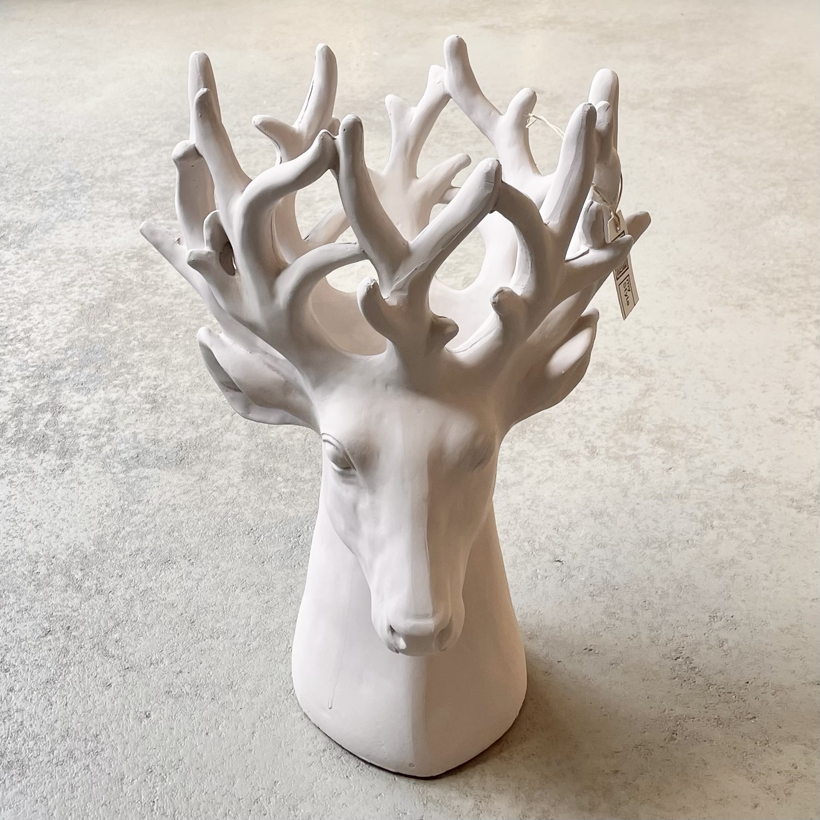 Poly-Rentierkopf "Rudi" zum Bepflanzen D30cm, H40cm, grau