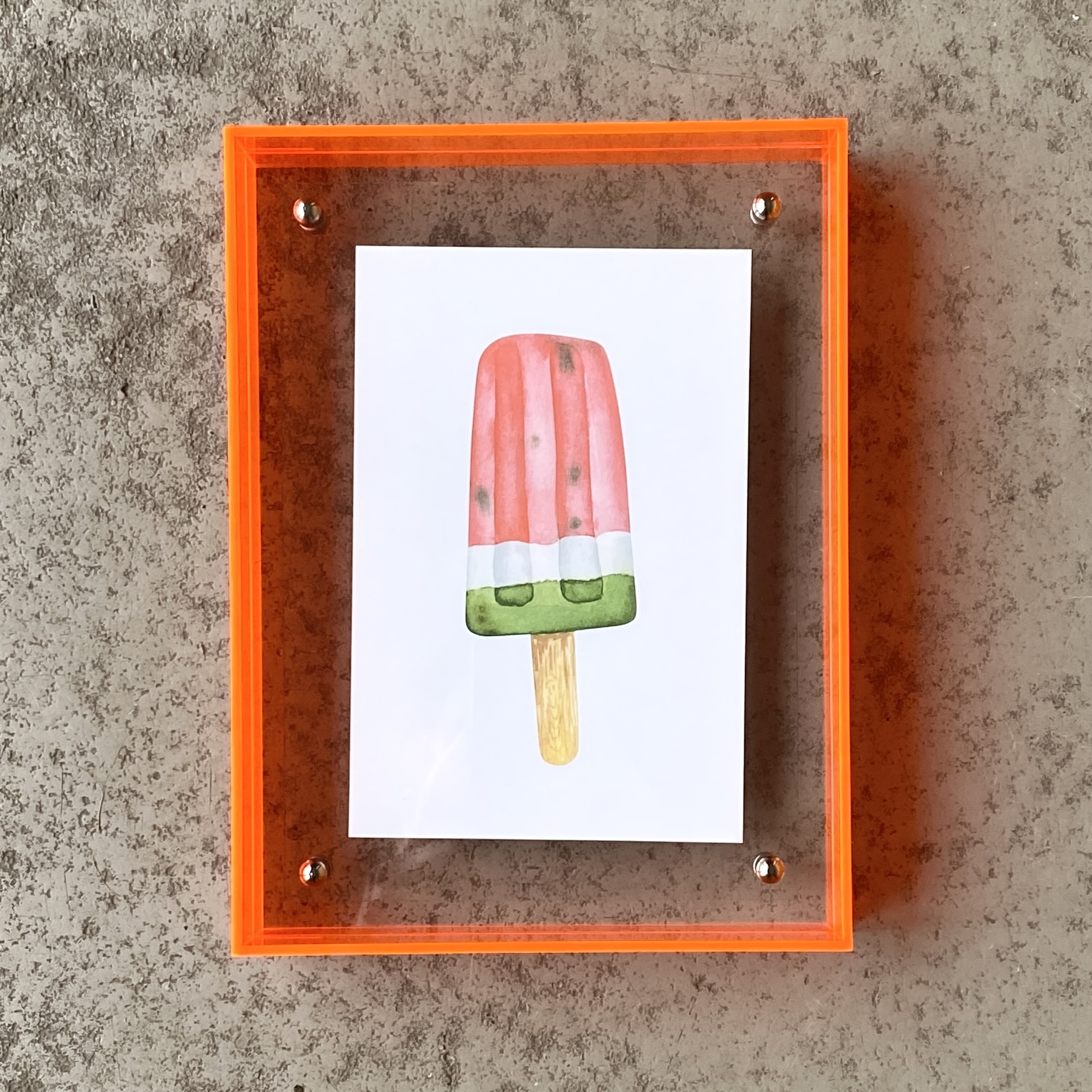 Bilderrahmen Acryl "Eis am Stiel" 10x15cm, orange