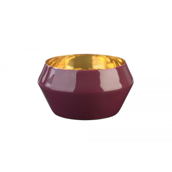 Windlicht "Layer" burgundy/gold
