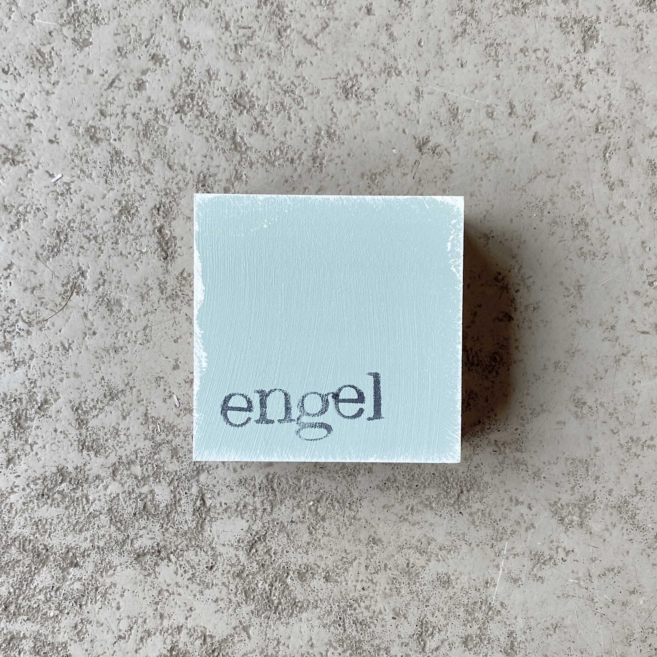 Kleine Textplatte "engel" 6cm, mint
