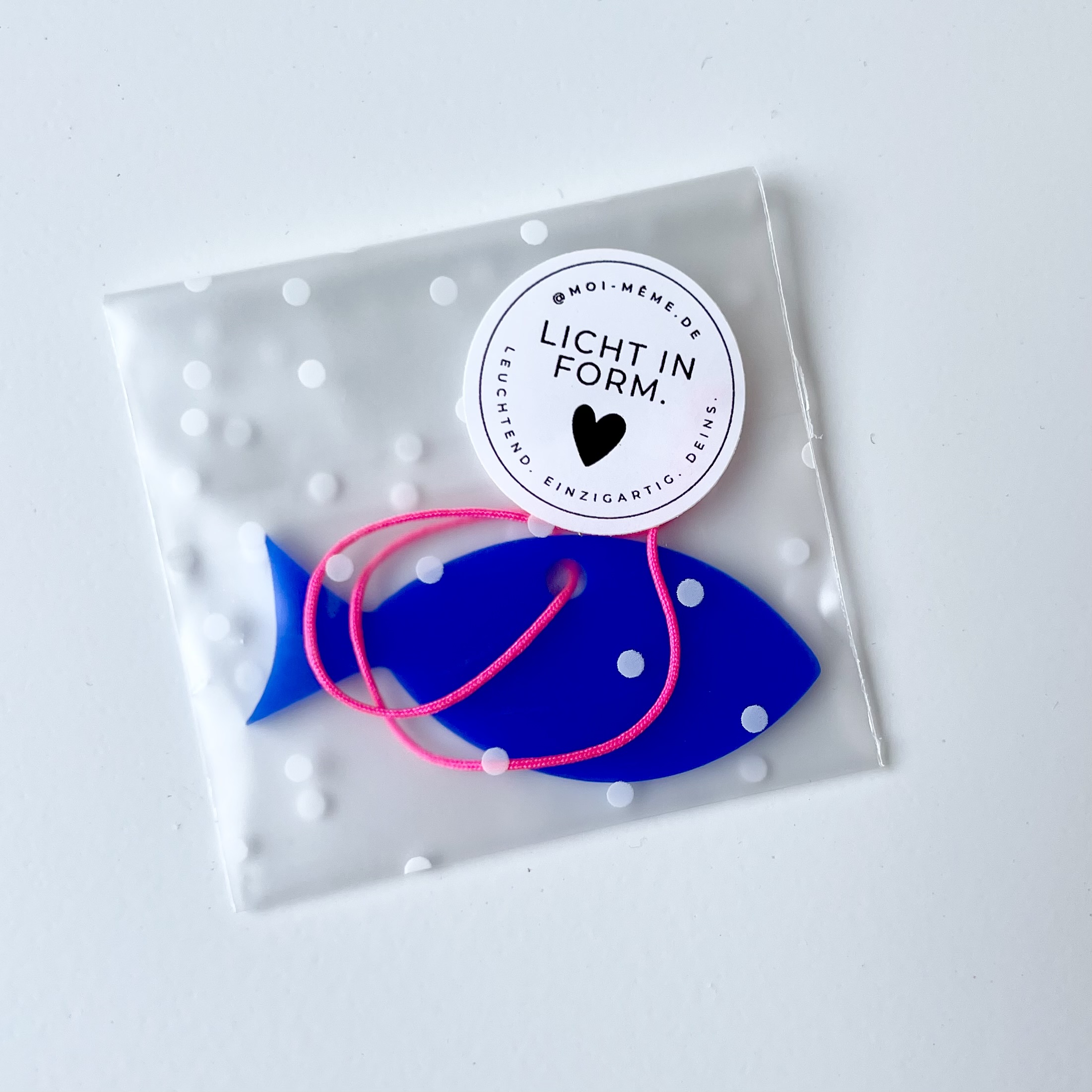 Hänger Fisch 6cm Blau blickdicht
