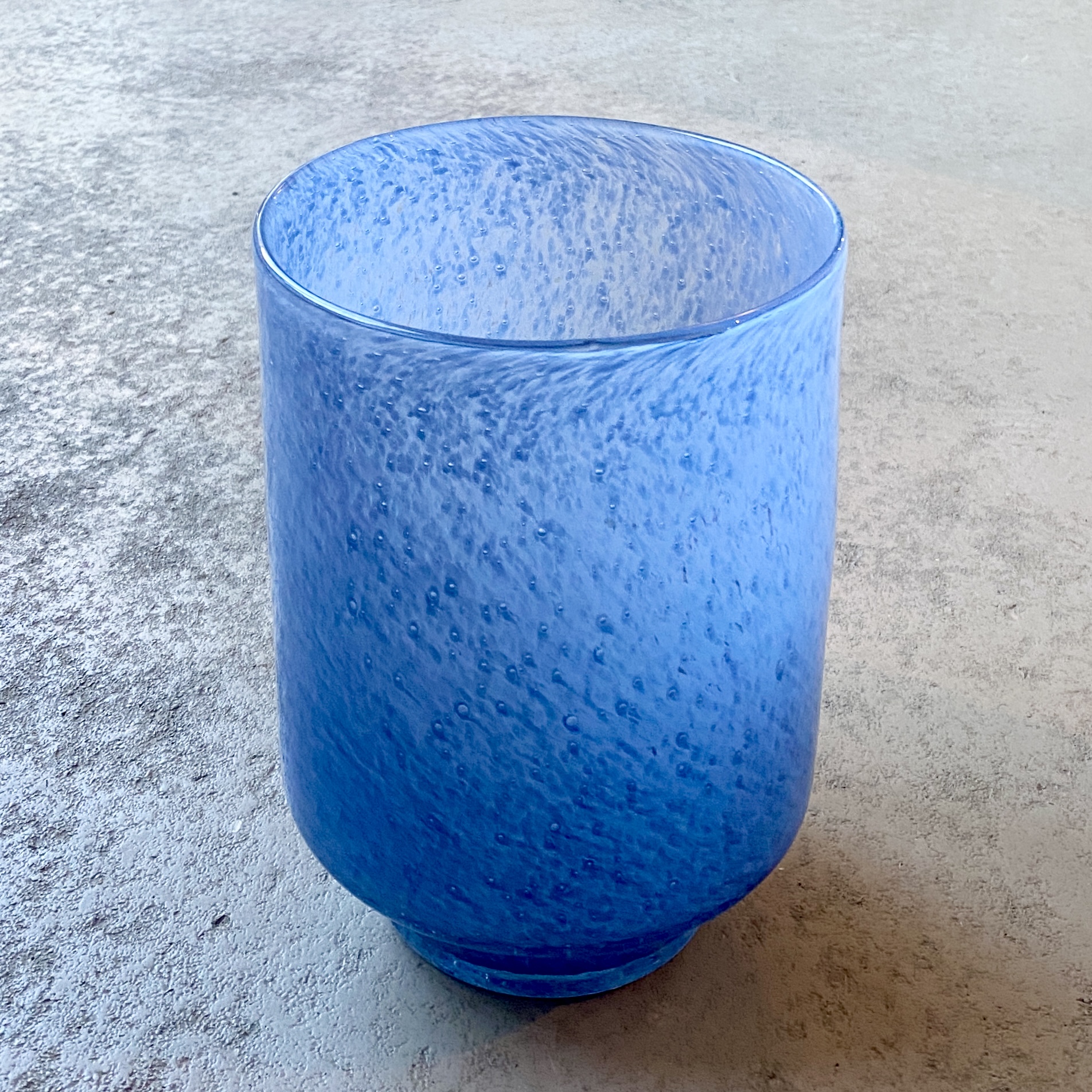 Glas Windlicht/ Vase "Midas" H21cm, blau
