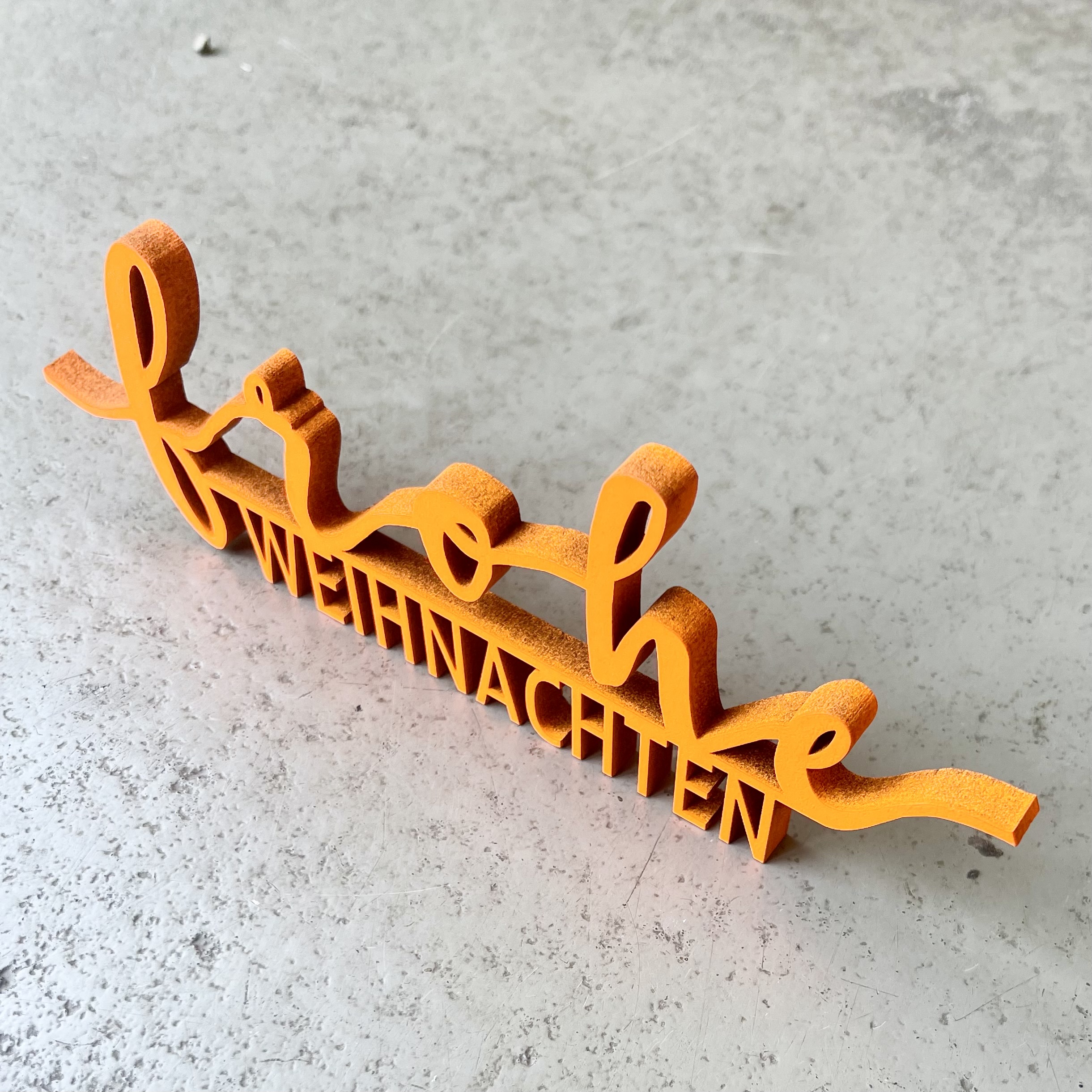 "frohe Weihnachten" Neon Orange