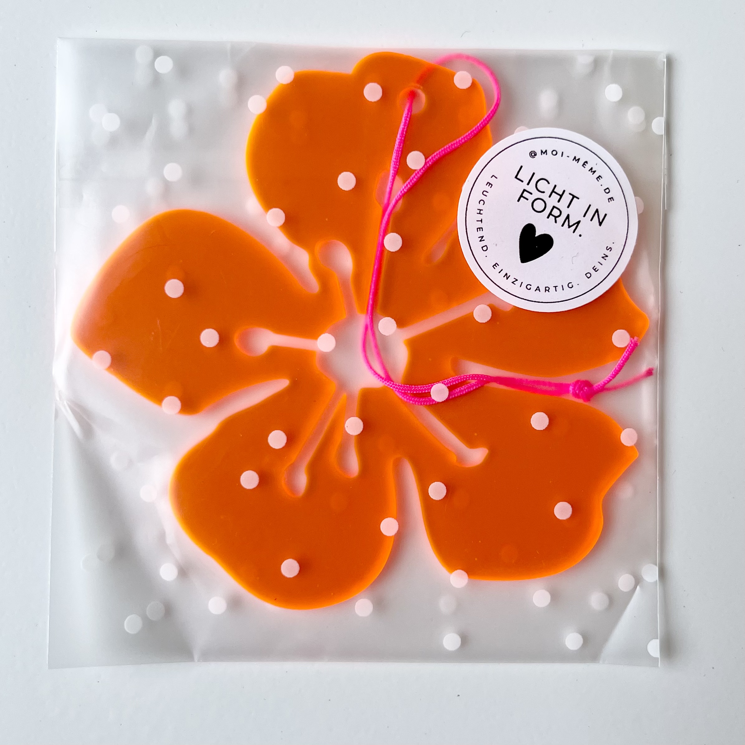 Hänger Orchidee Hawaii 9cm Neon Orange