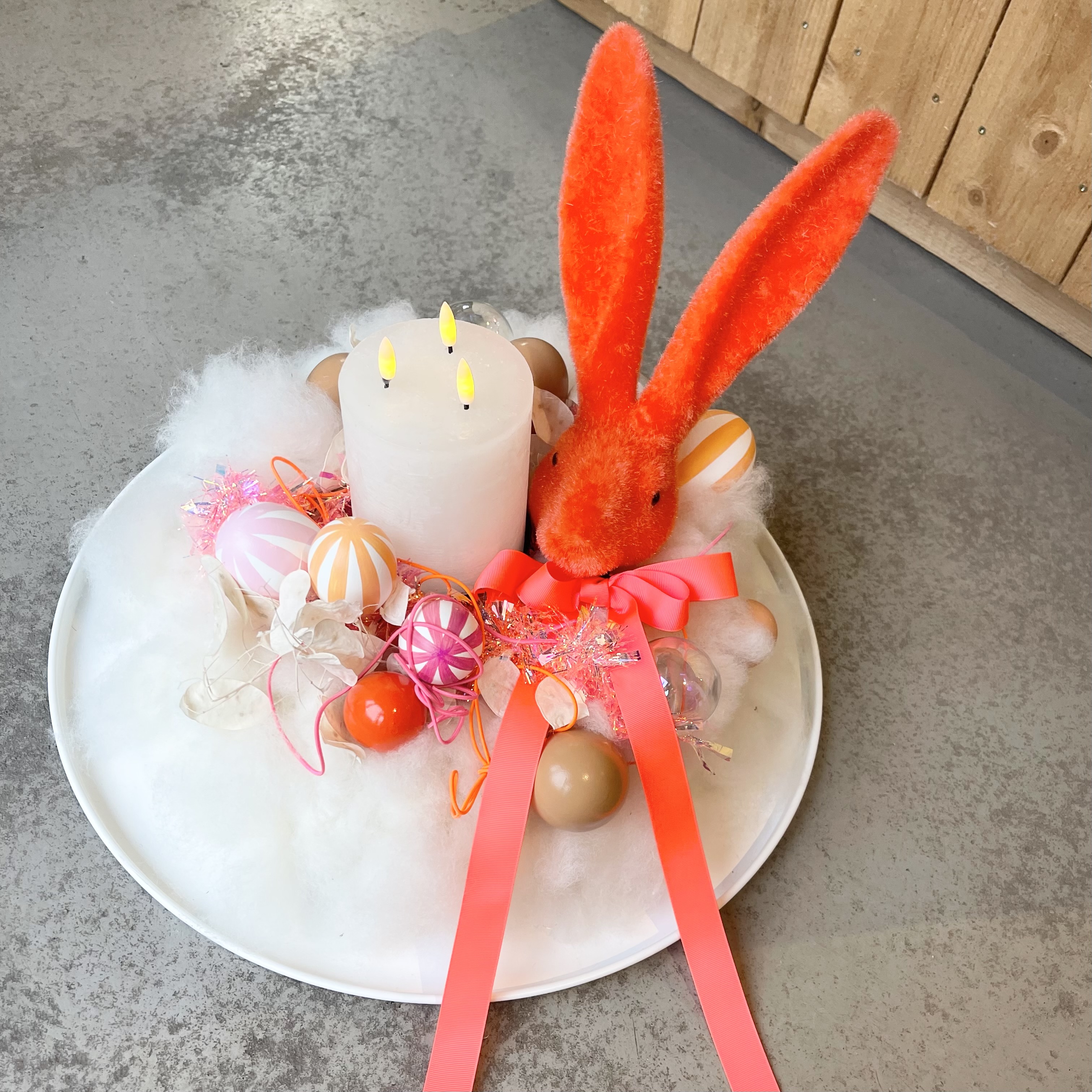 Winterwolke "Pink Disco" D50cm, weiß pink