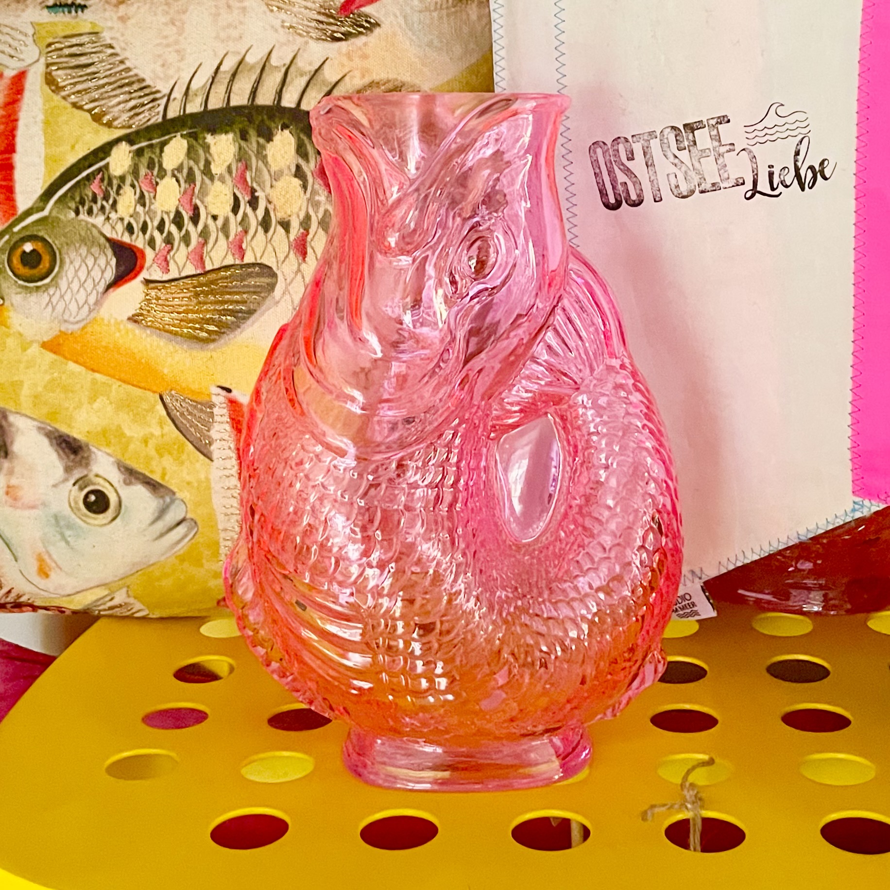 Wunderbar Fisch Vase Original Bild