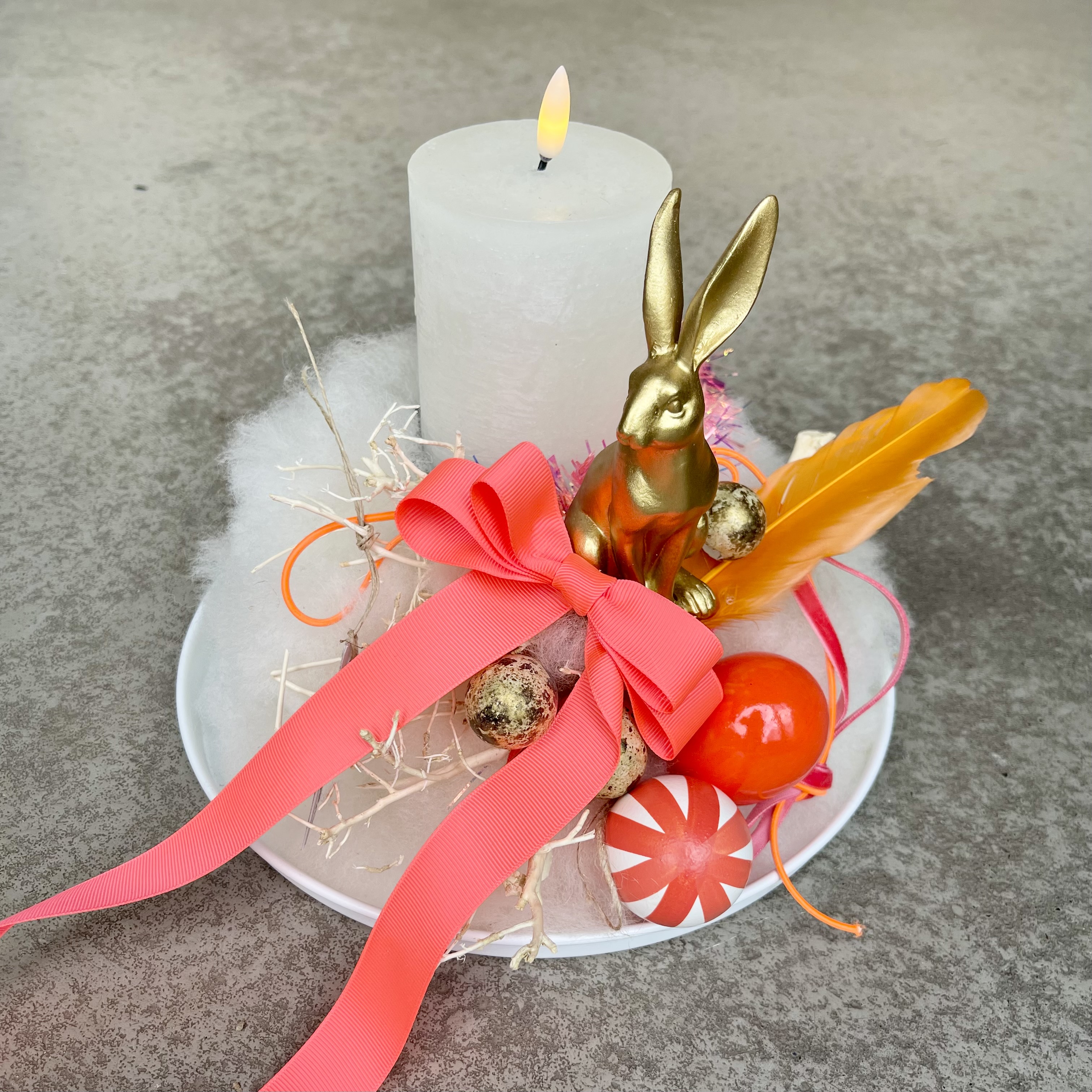 Hasennest Gold/Weiß/Orange