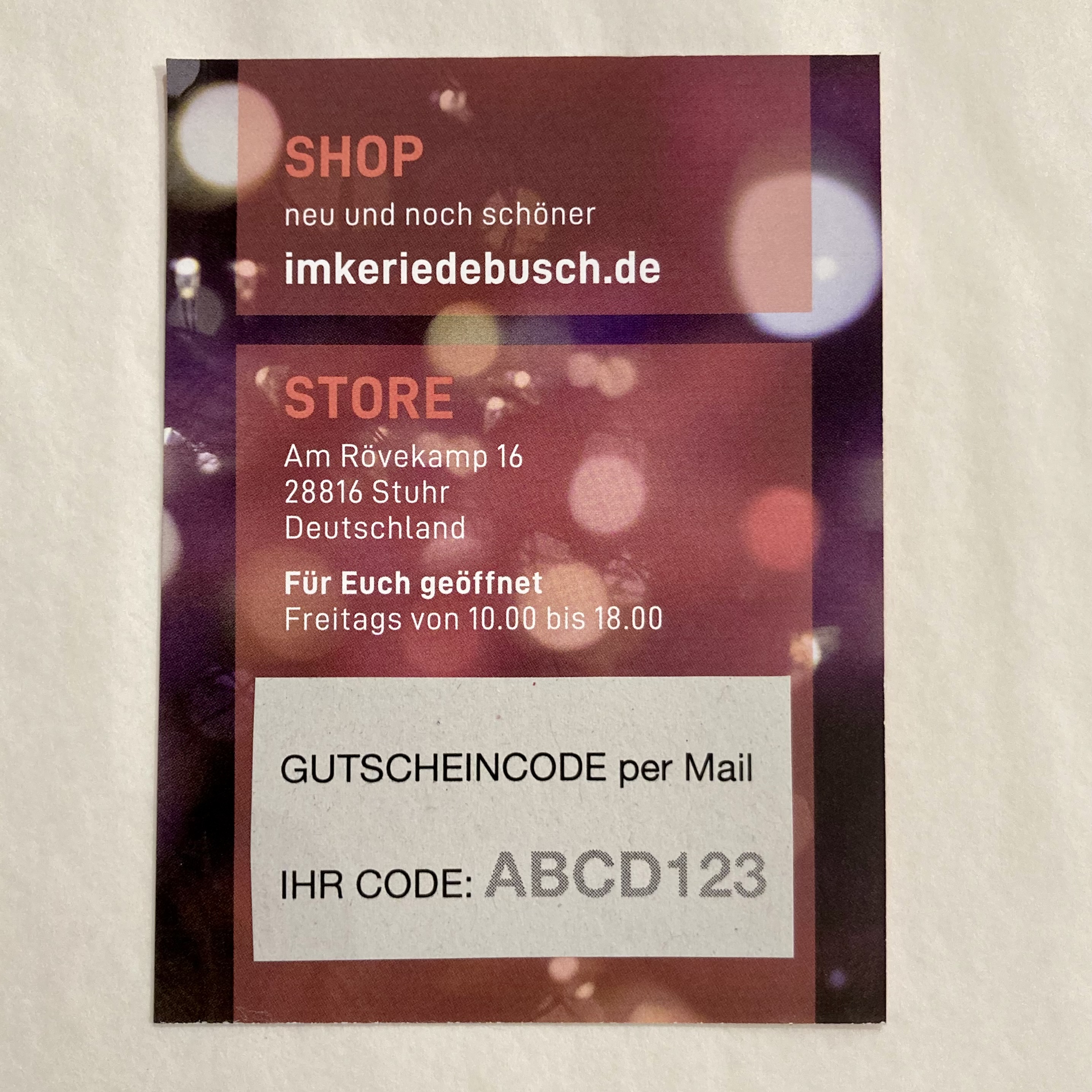 Geschenkgutschein (100€) Geschenkgutschein (100€)
