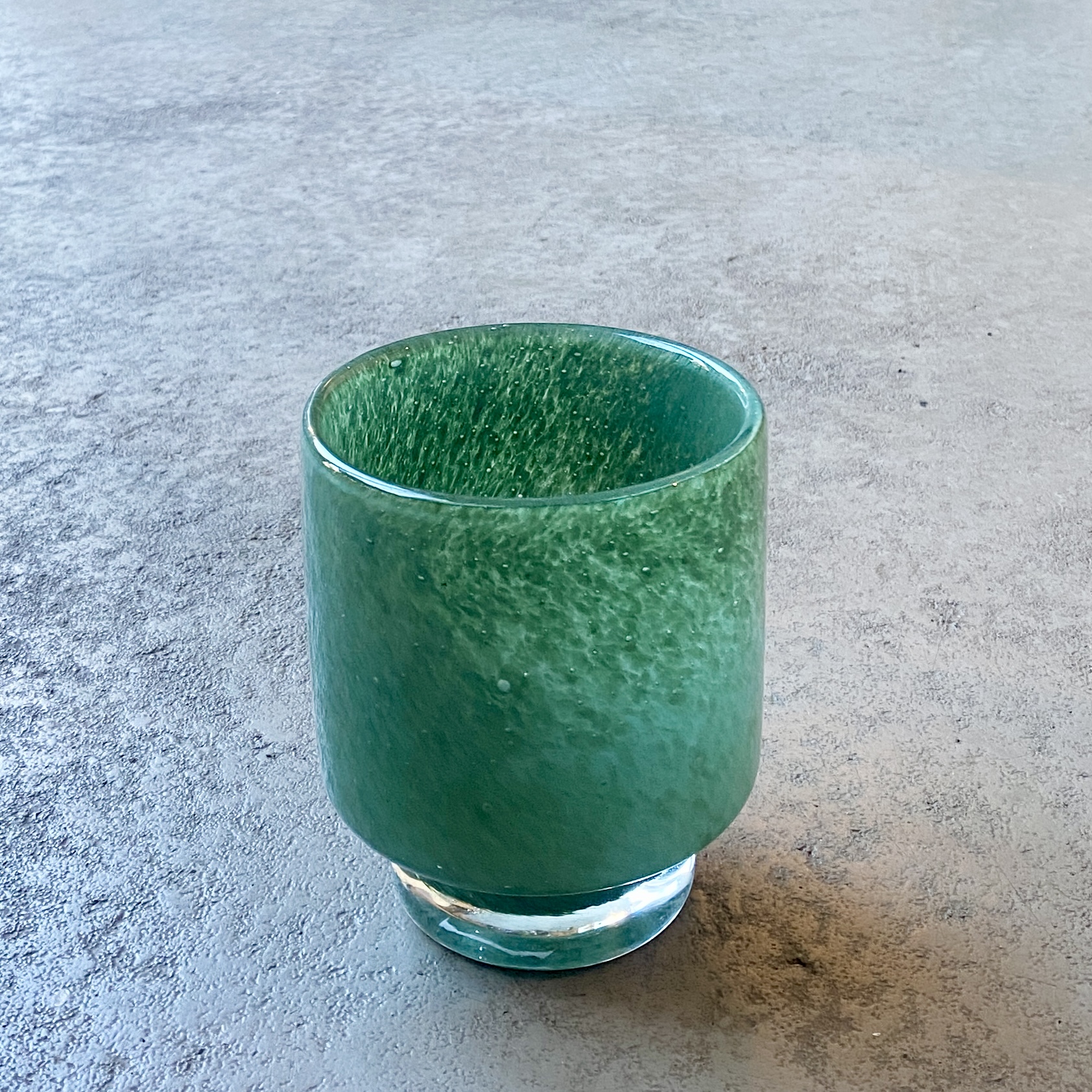 Glas Windlicht/ Vase "Midas" H12cm, dkl.grün