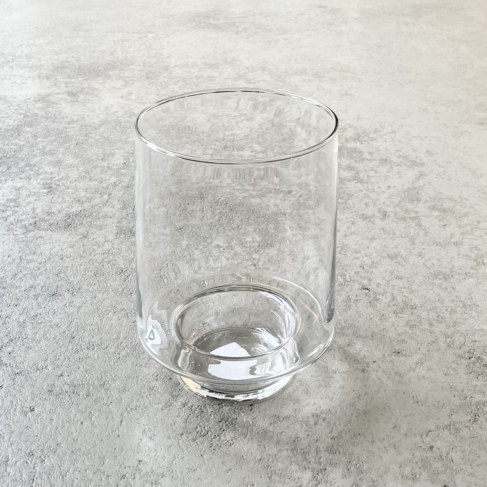 Windlichtglas/Vase " mit Sockel, D15cm, klar