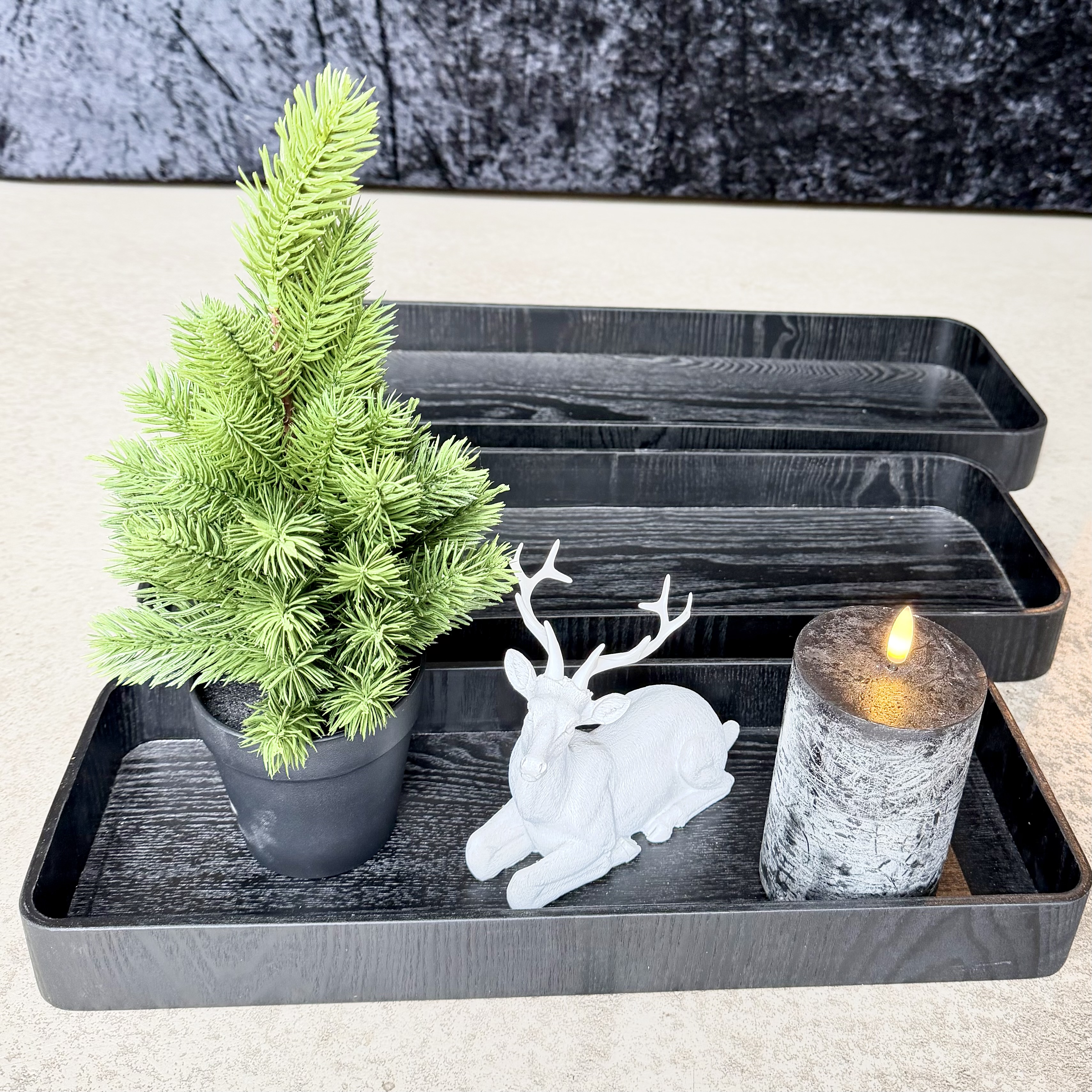 Hz.Tabl."Zoe"recht.L17cm, schwarz