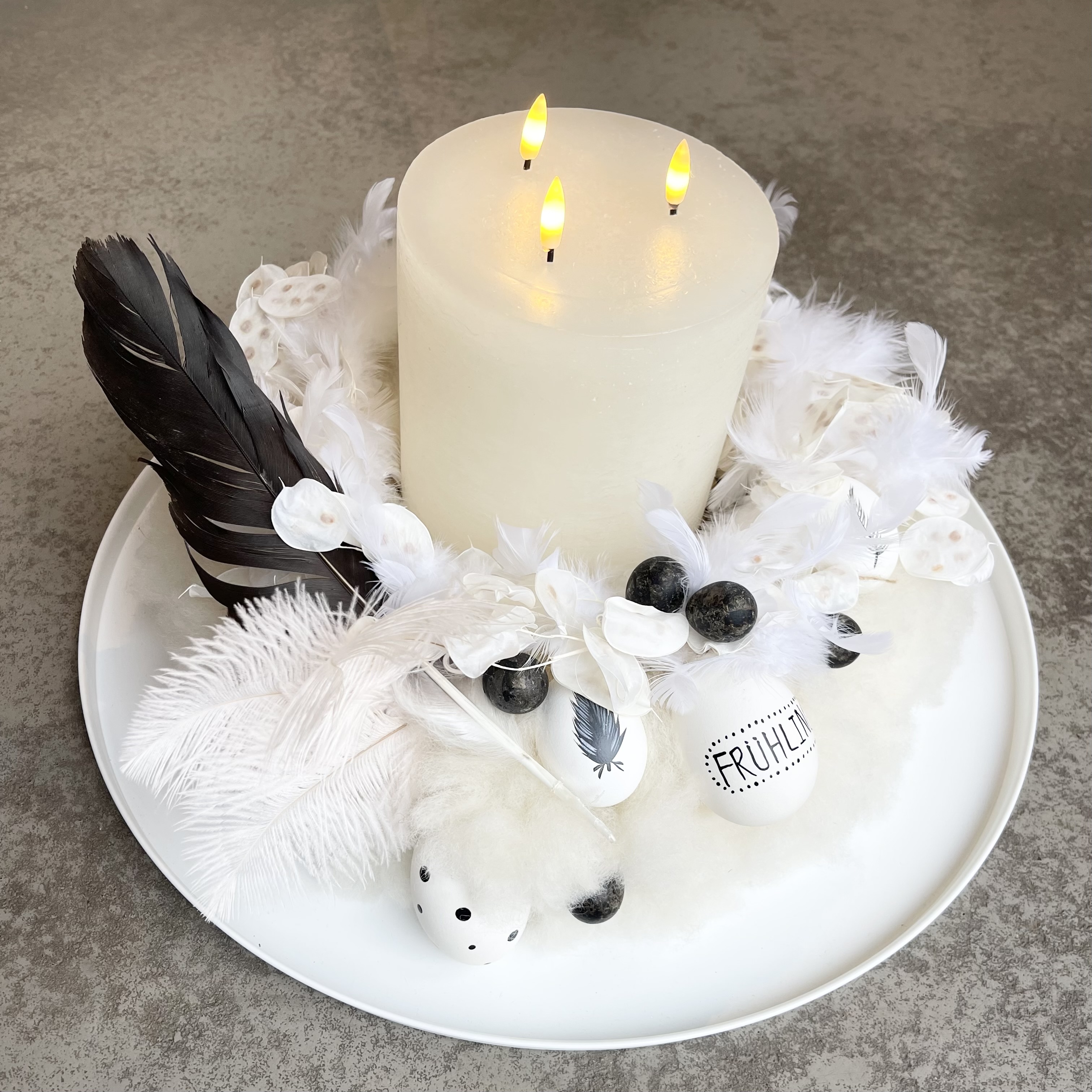 Große Winterwolke D50cm, weiß