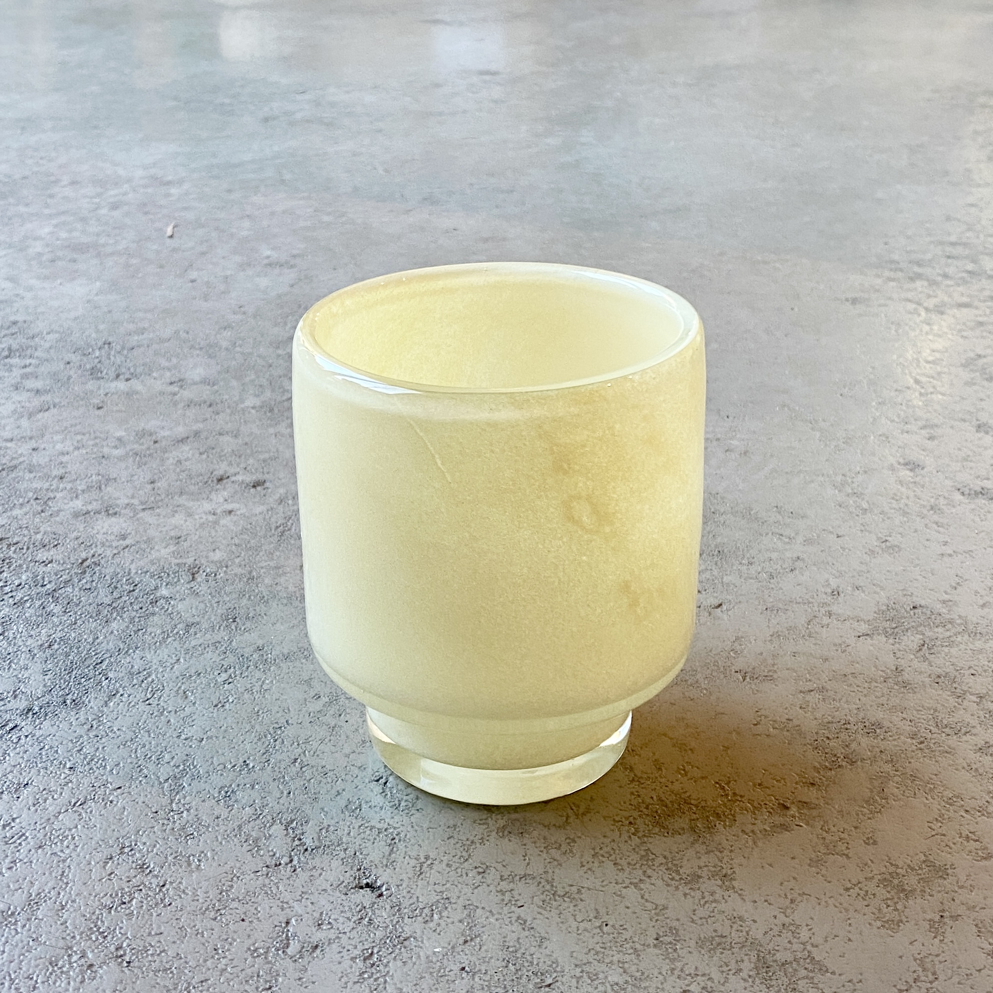 Glas Windlicht/ Vase "Midas" H12cm, creme