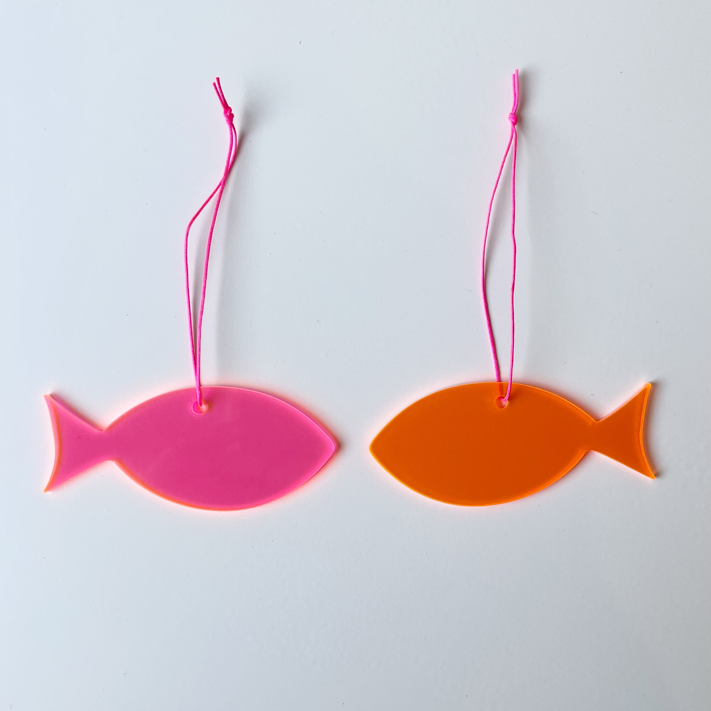 Hänger Fisch 9cm Neon Orange