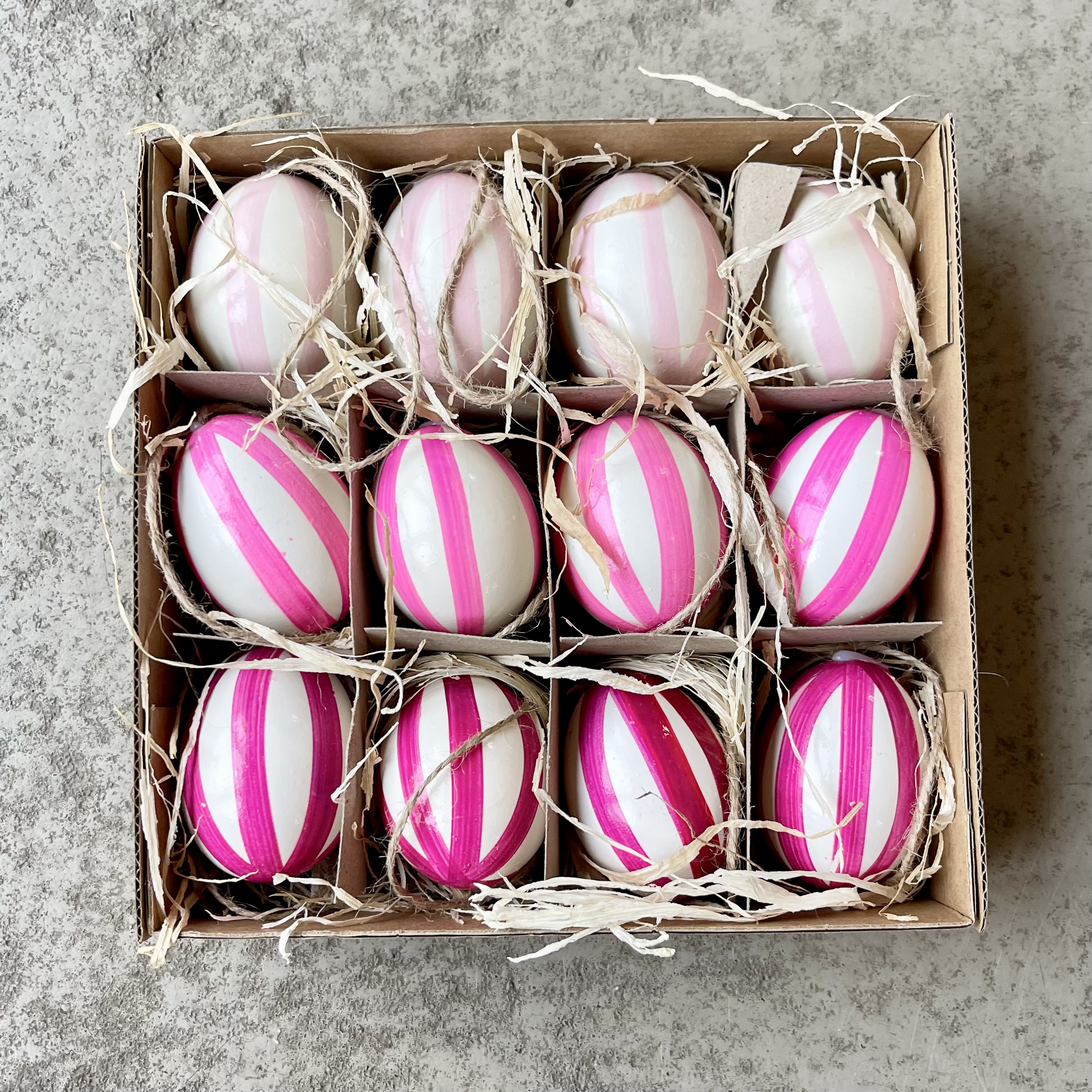 Hühnerei"Stripes",3F,H6cm,rosa