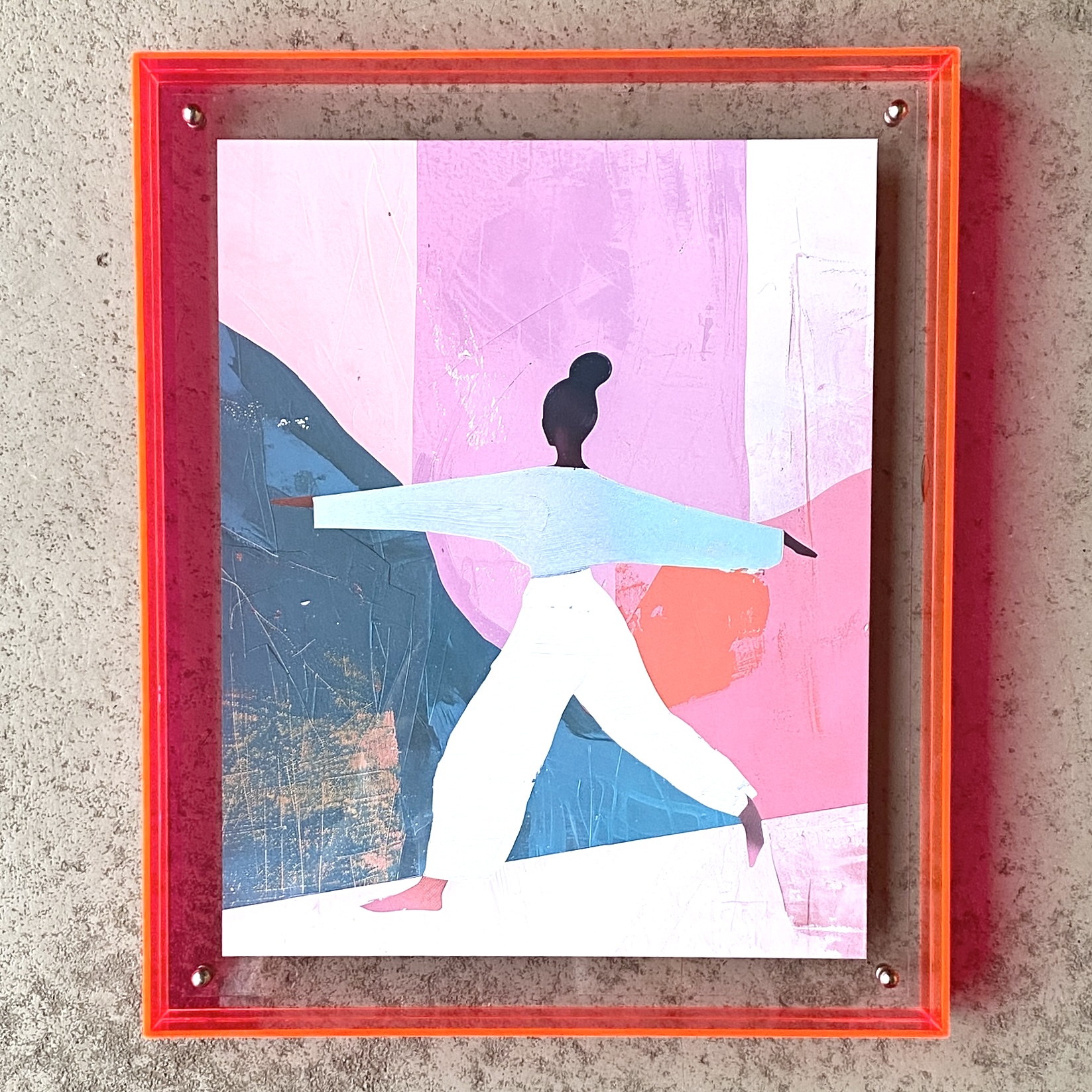 Bilderrahmen Acryl "Tanzende Frau" 24x30cm, pink