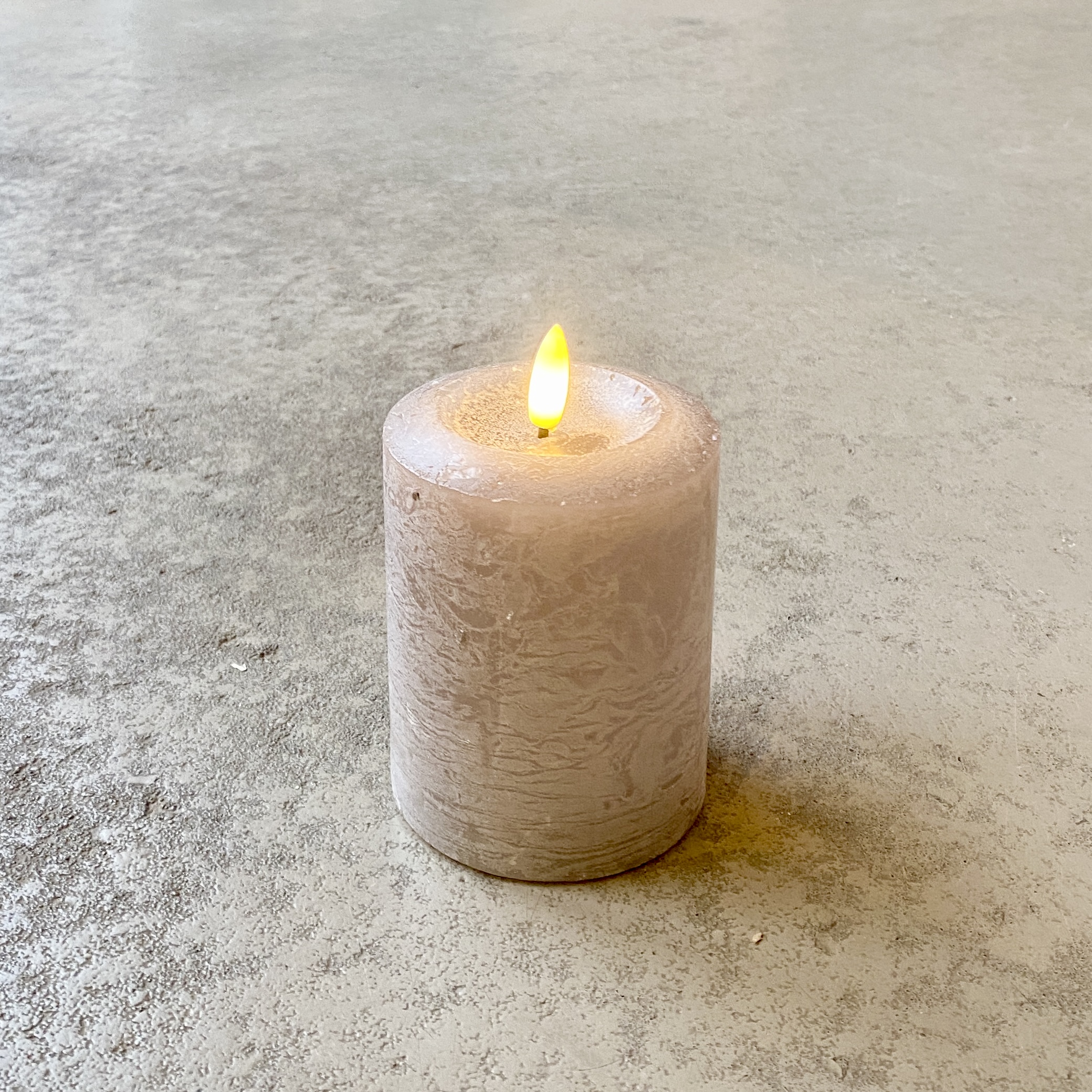 LED-Echtwachskerze, H10cm, dunkelgrau