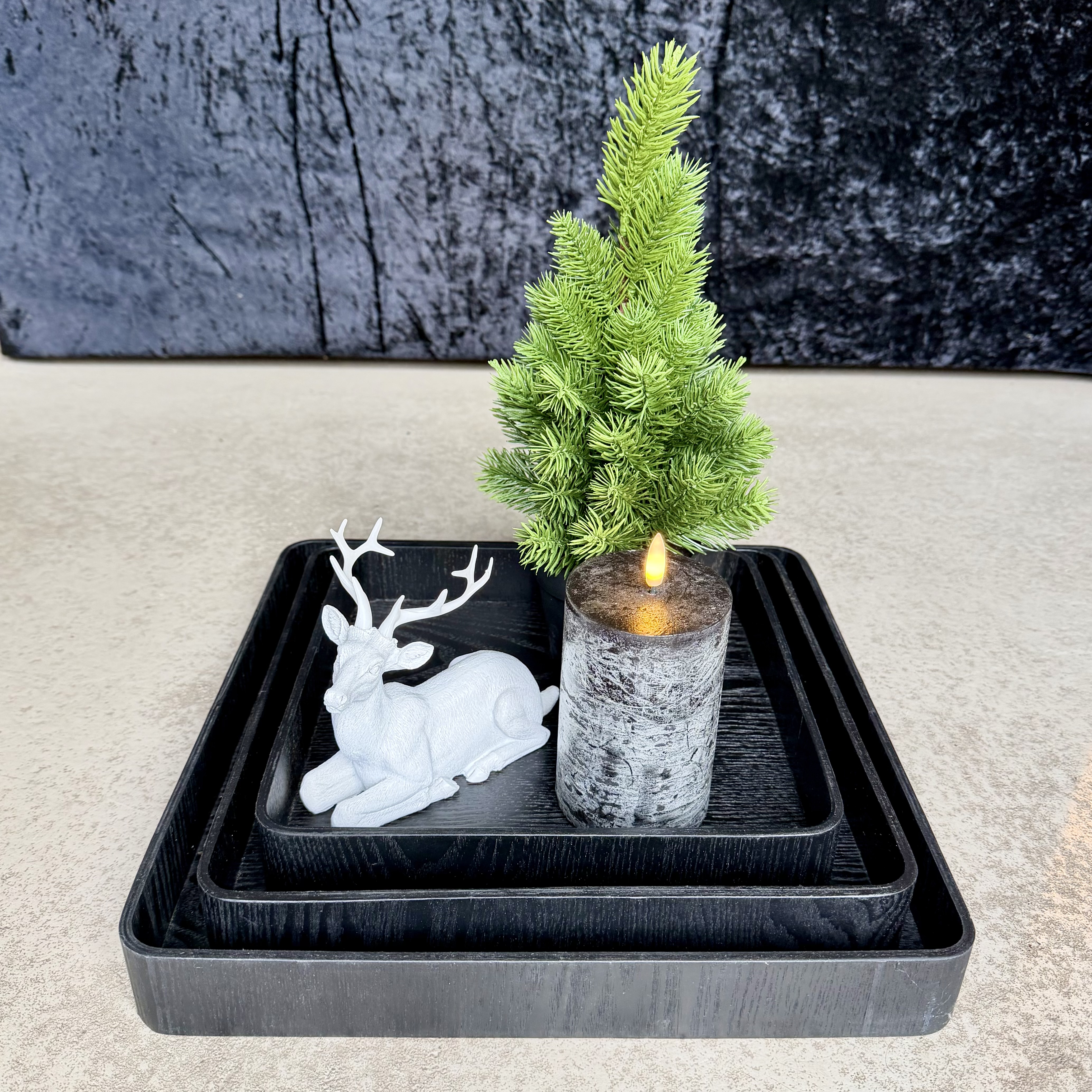 Hz.Tabl."Zoe"qr.L34cm, schwarz