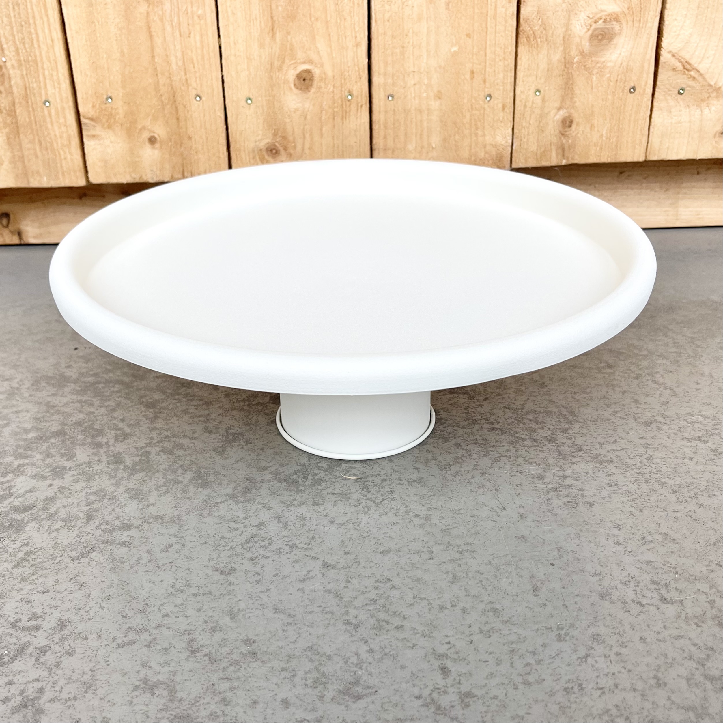 Met.Tablett"Zenon"a.F.D38H14cm, weiß-creme