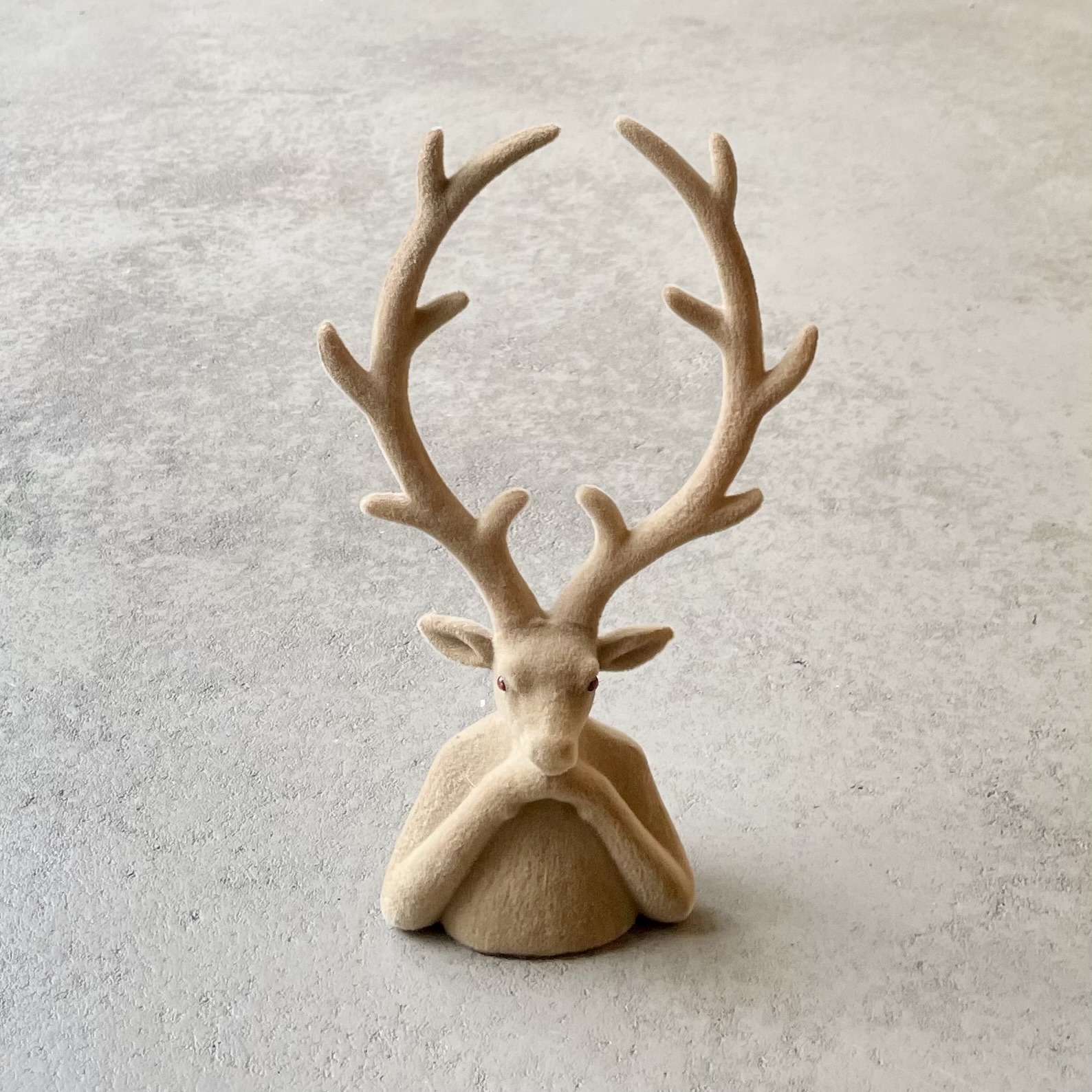 Kst. Hirschkopf "Tasko" H30cm, hellbraun-camel