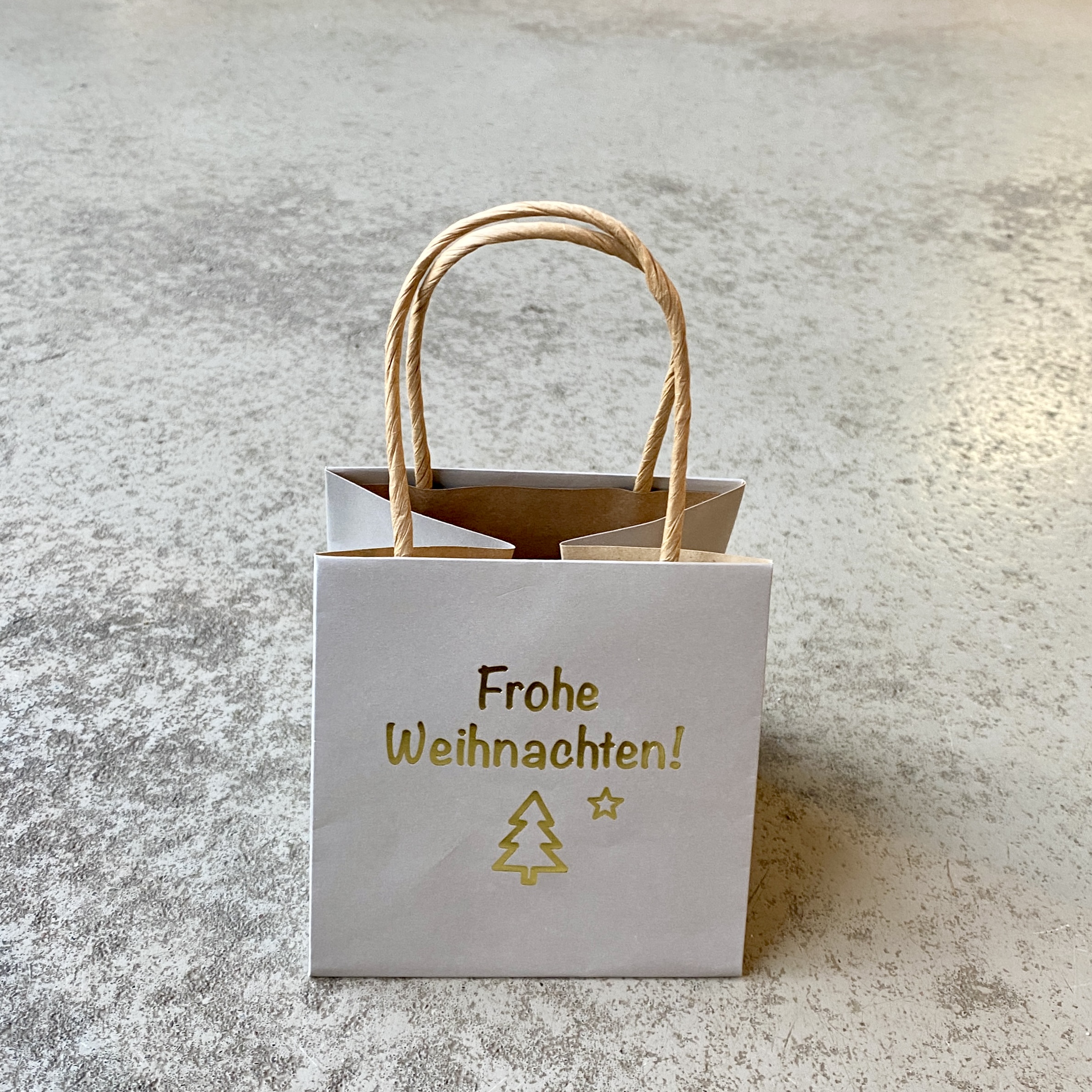 Geschenktüte "frohe Weihnachten" klein, grau