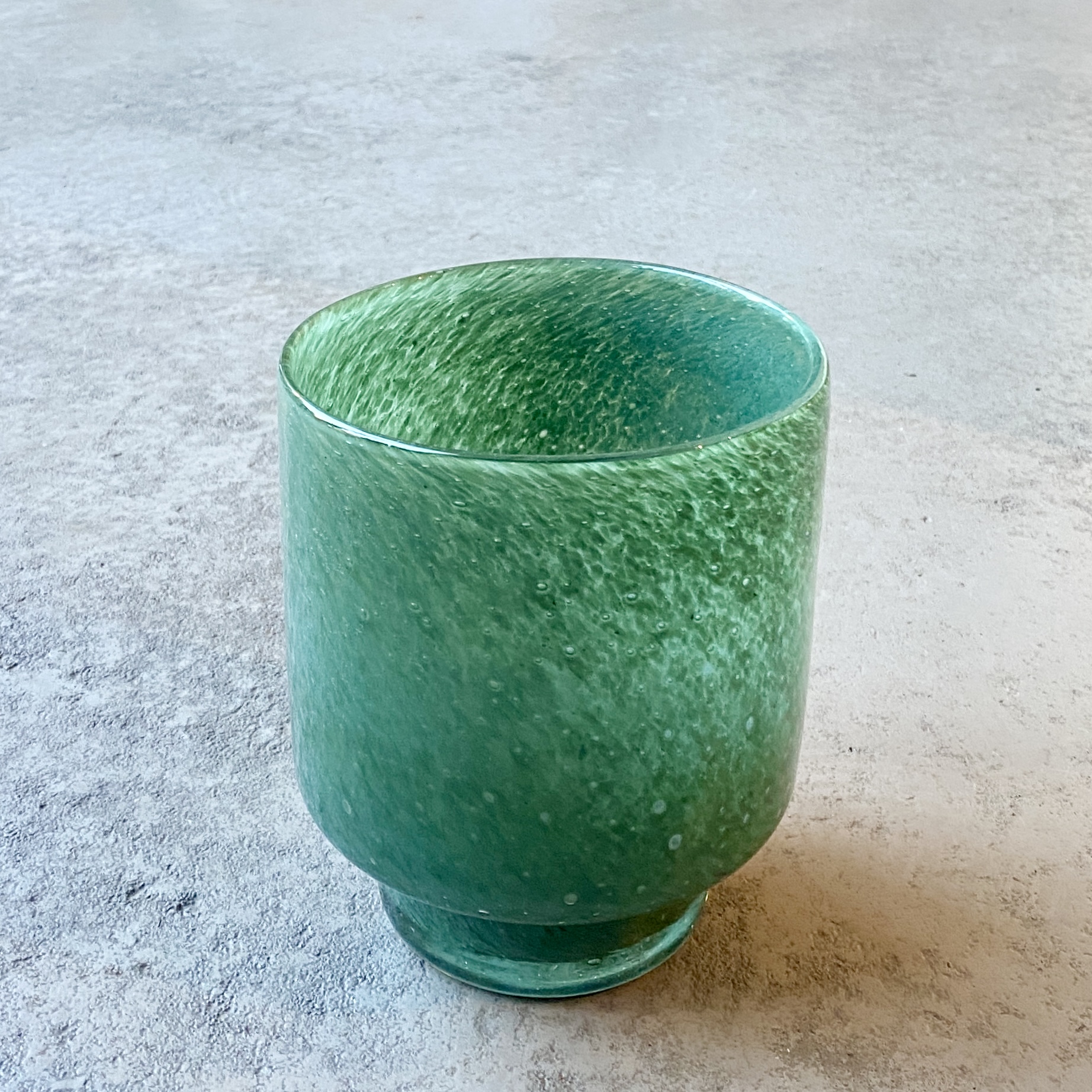 Glas Windlicht/ Vase "Midas" H15cm, dkl.grün