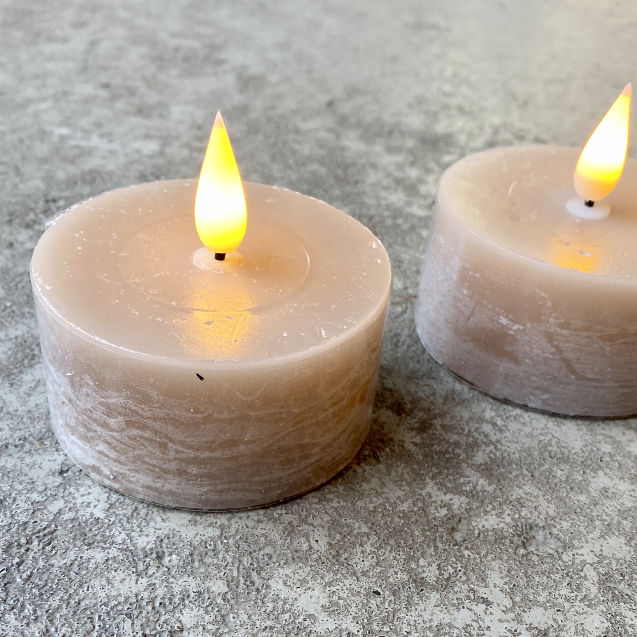 LED-Kerze Mini Pillar Set, taupe