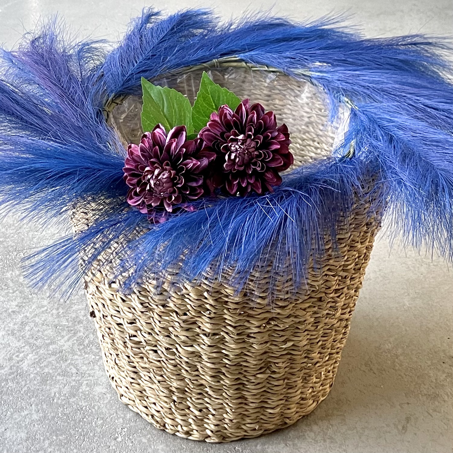 Seegras-Korb mit Folie D38cm, natur