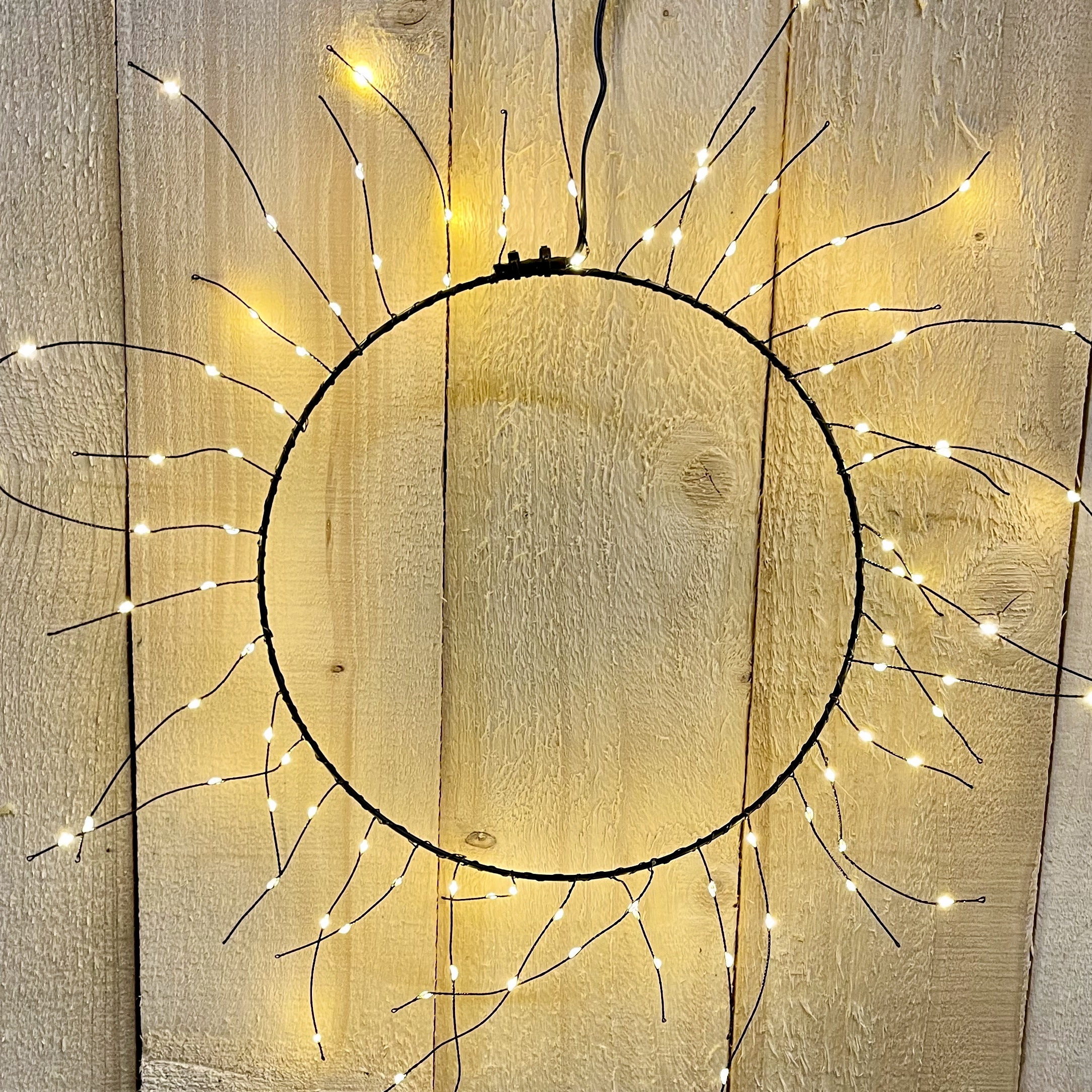 LED-Lichtkranz Metall, schwarz, D24cm