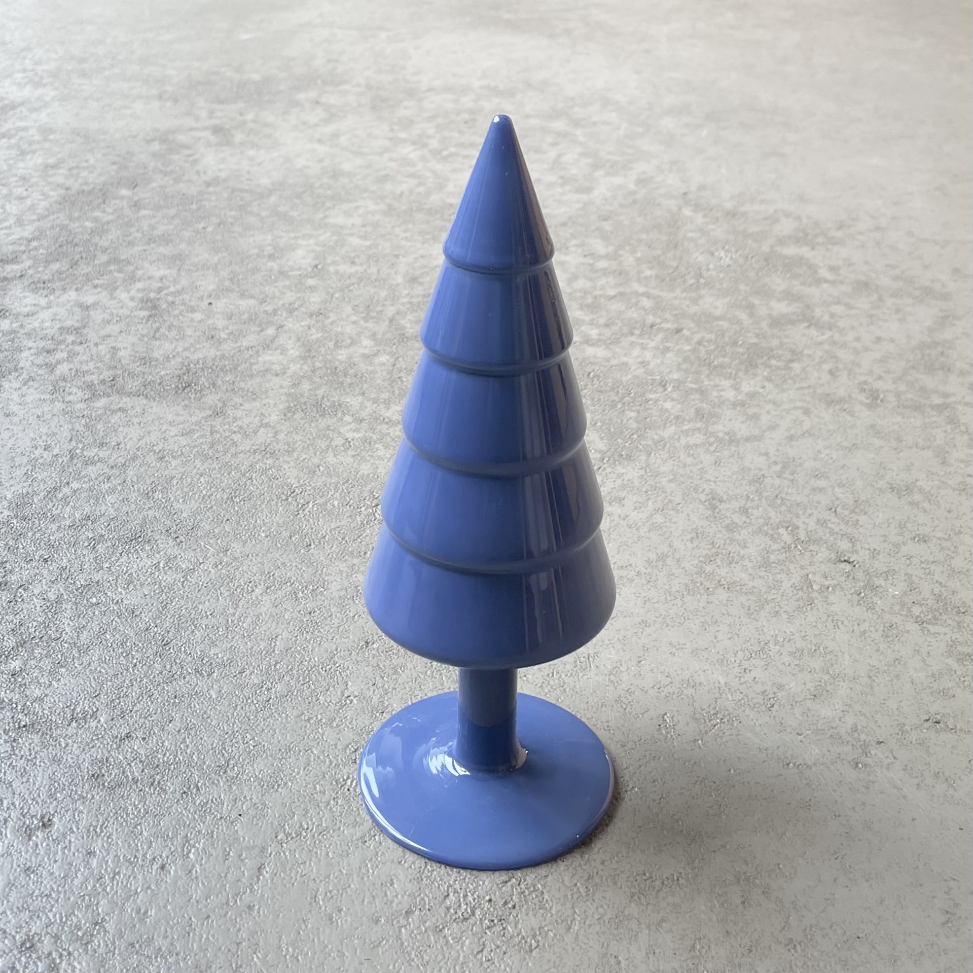 Glas-Tanne "Arian" D8cm, H21cm, blau mit Punkten