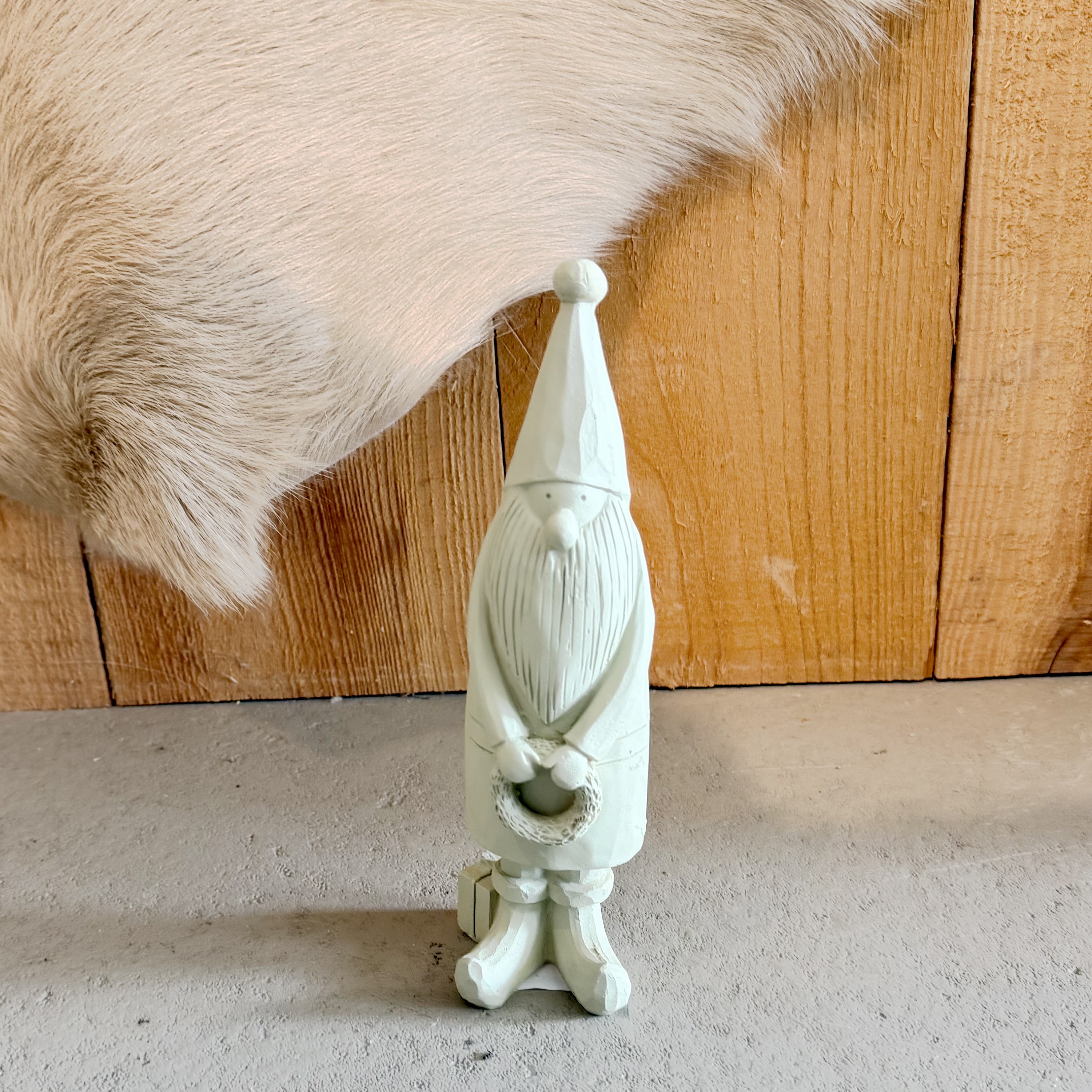 Poly Santa "Gino" Kranz, H22cm, grün