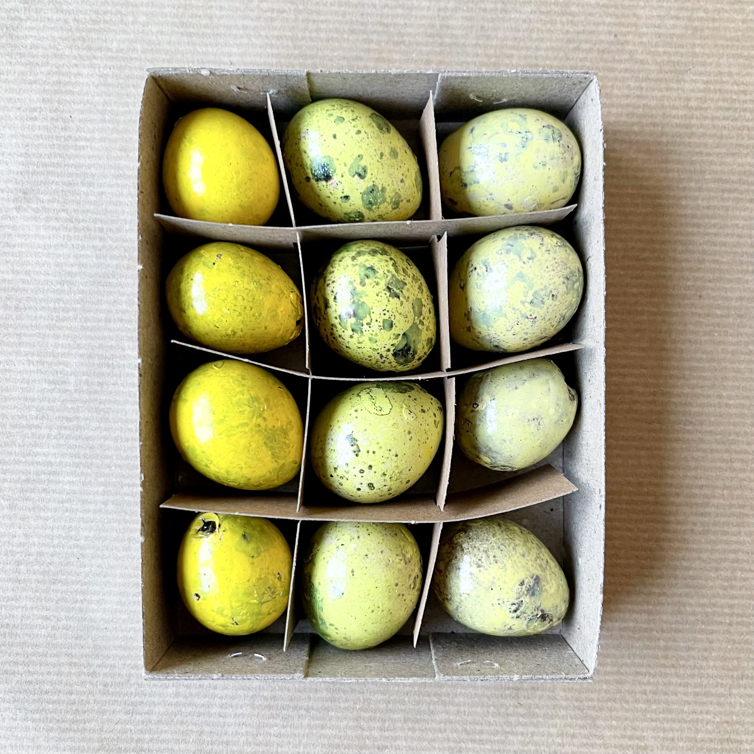 Wachtelei natur"Lack",3F,H3cm, gelb Glanz