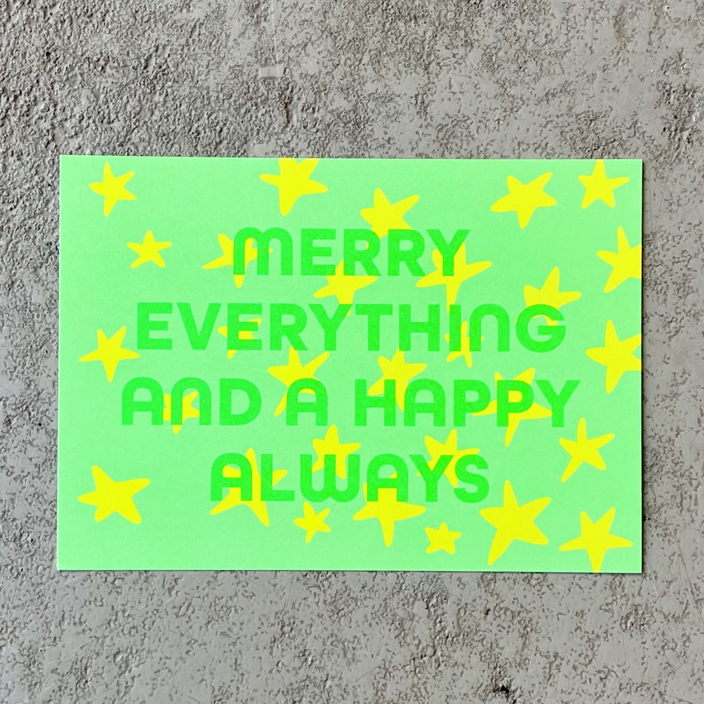 Postkarte luminous "Merry everything" 15x10cm