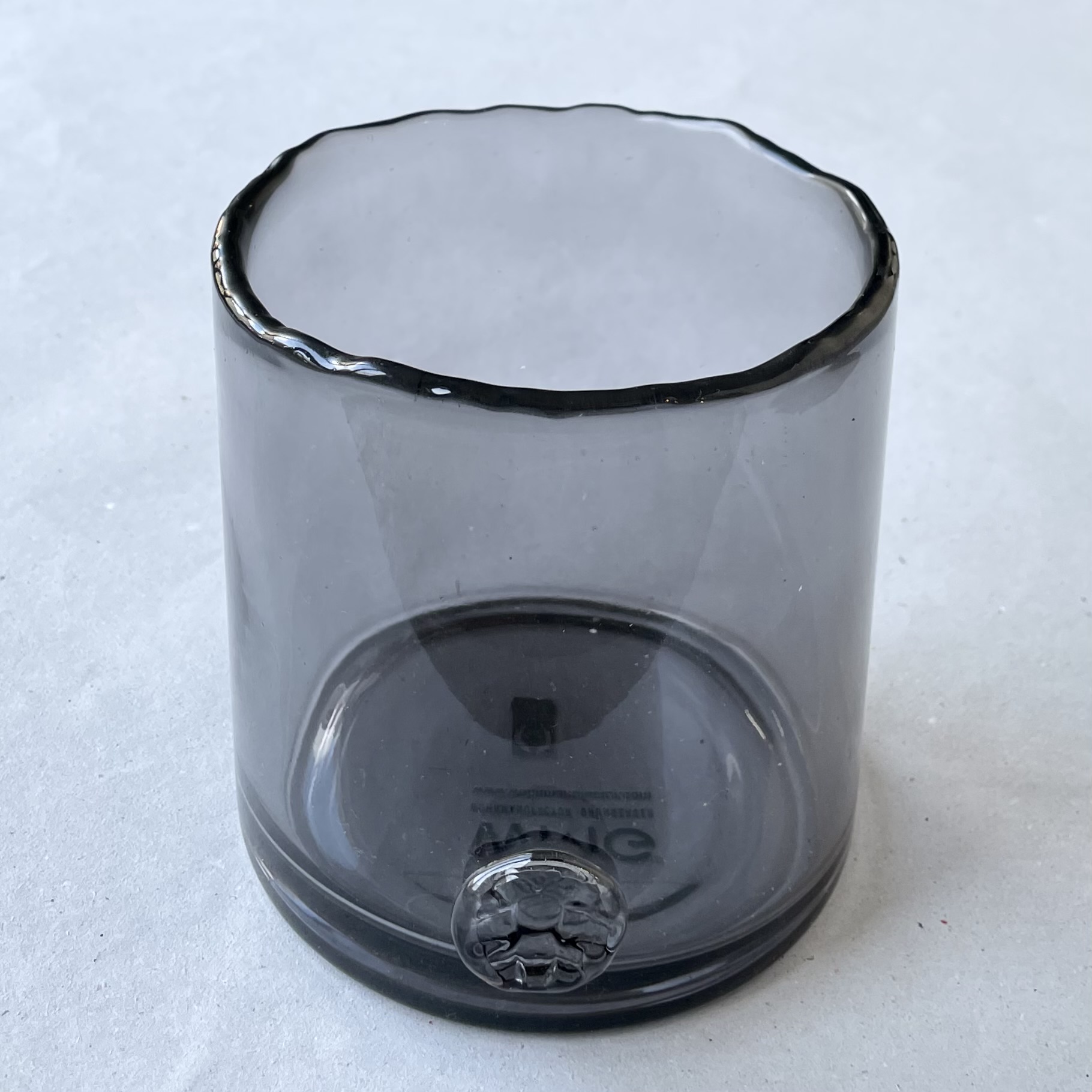 Glas Zylinder mit Boden smoke-organic D12cm