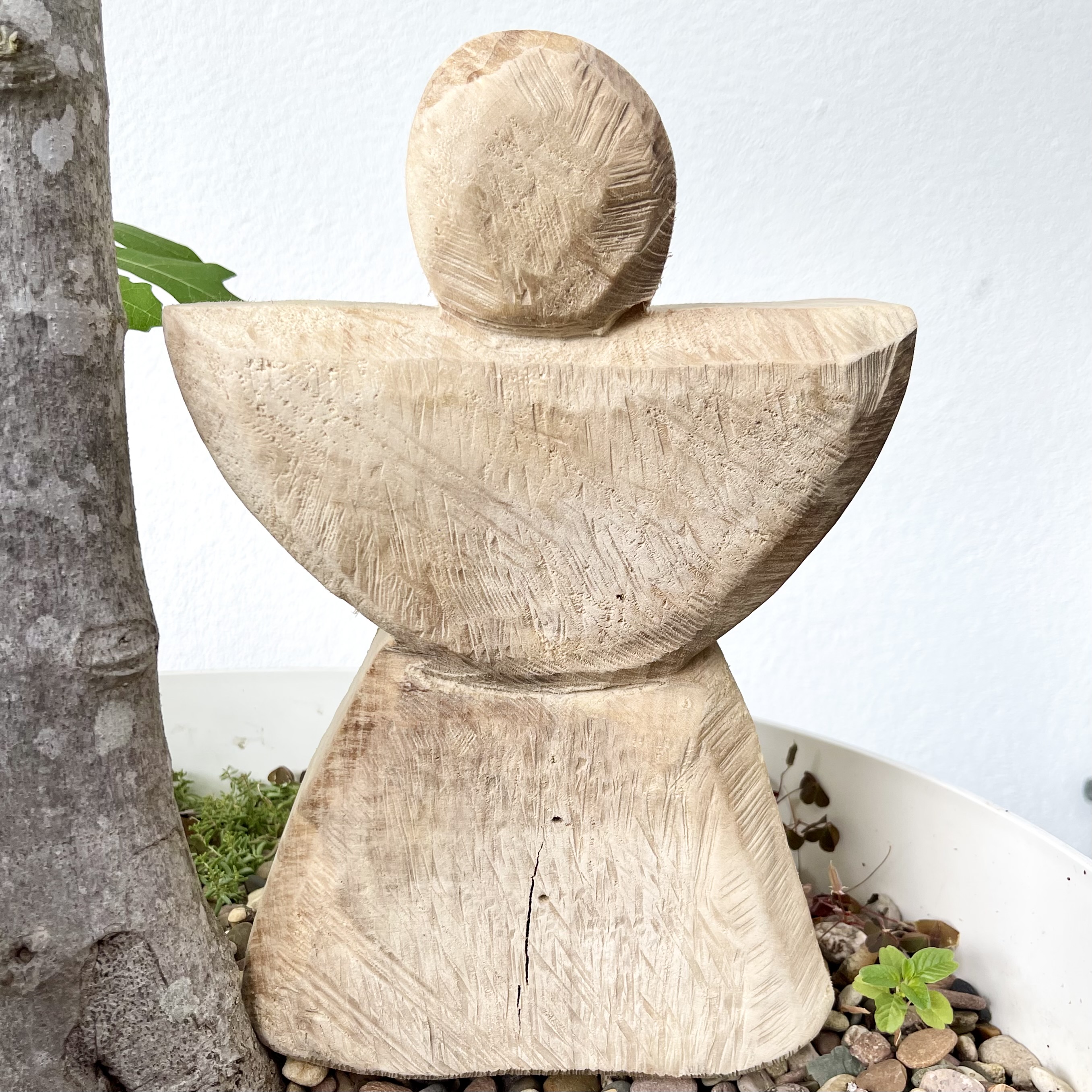 Holz-Engel Pappel, sägerau-natur, H30cm