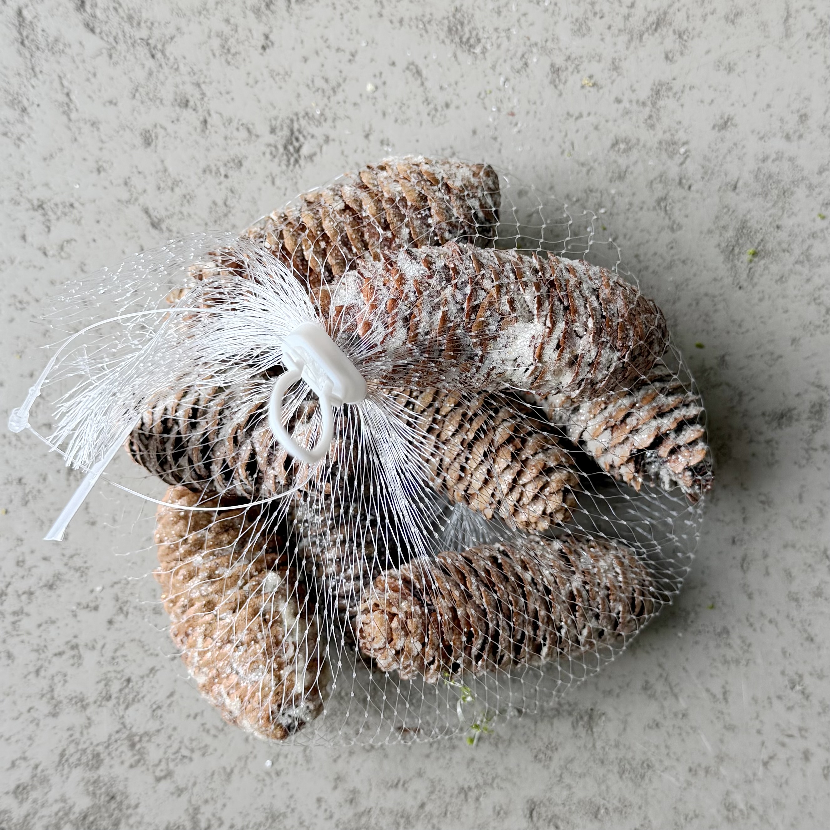 Fichtenzapfen"Ajan"8Netz,8-10cm, weiß