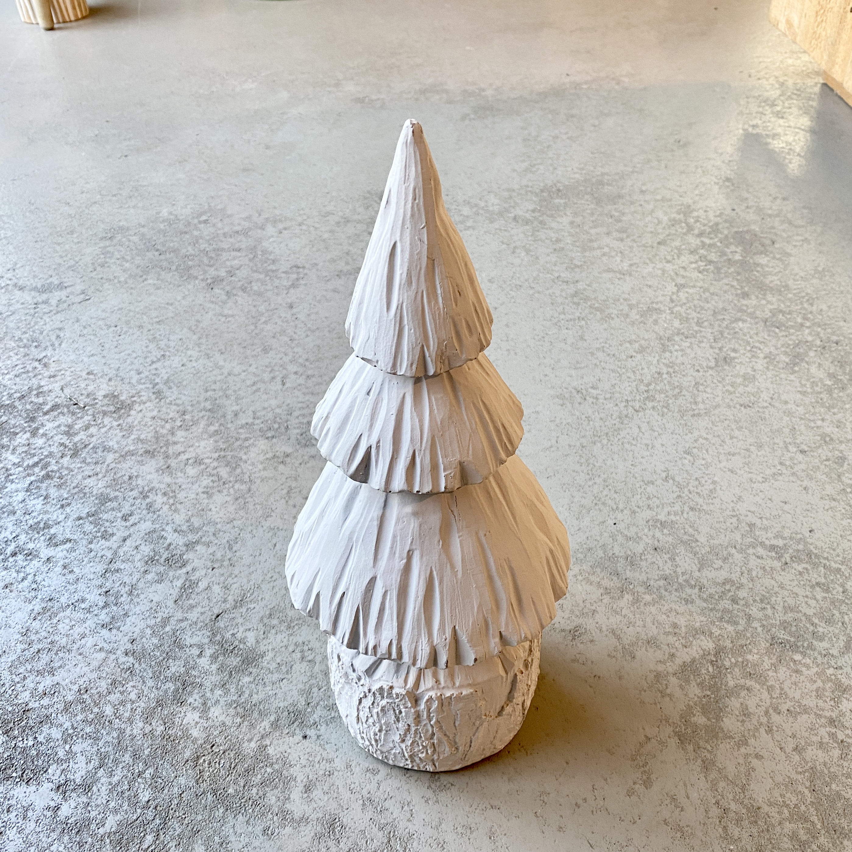 Tanne in Holzoptik H36cm, hellgrau