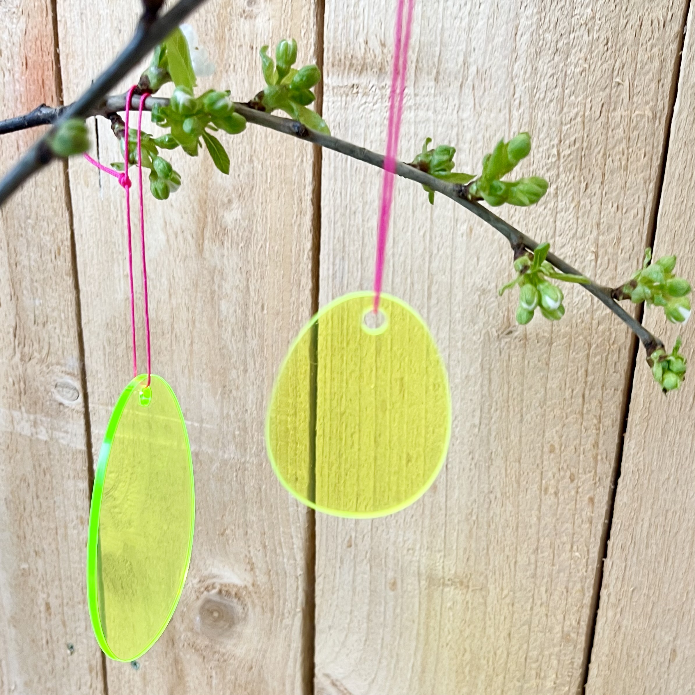 Hänger Osterei 6cm, neon gelb