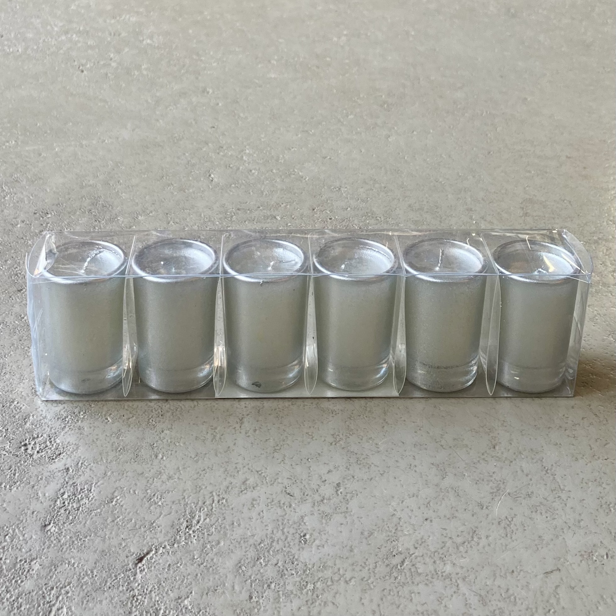 Kerzen im Glas Set 6 Silber