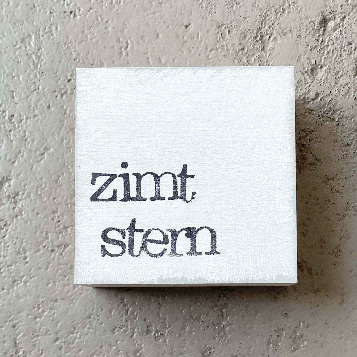 Textplatte "zimtstern" 6x6cm, weiß/schwarz