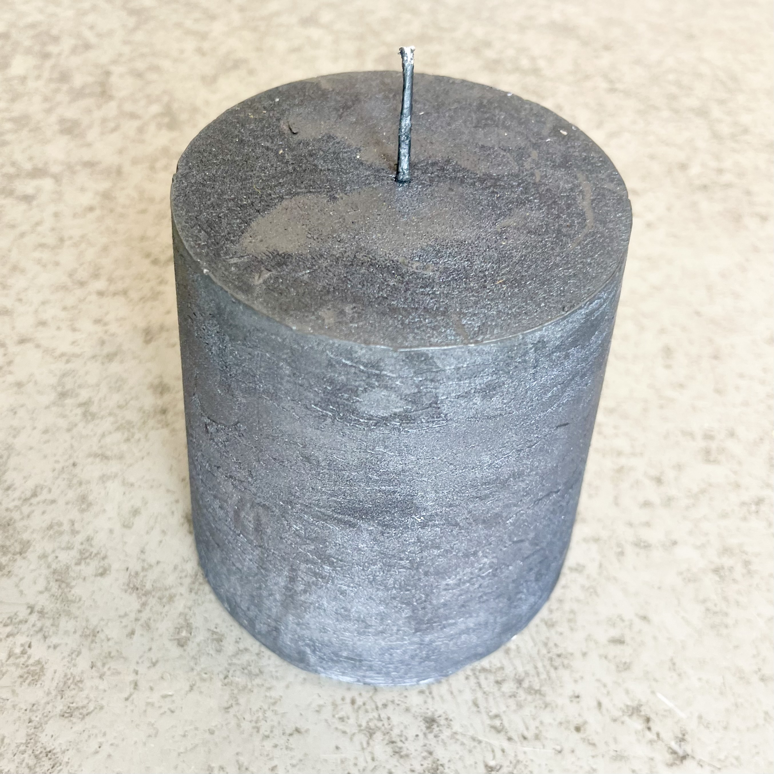 Parafin Kerze dark grey, 10x10cm