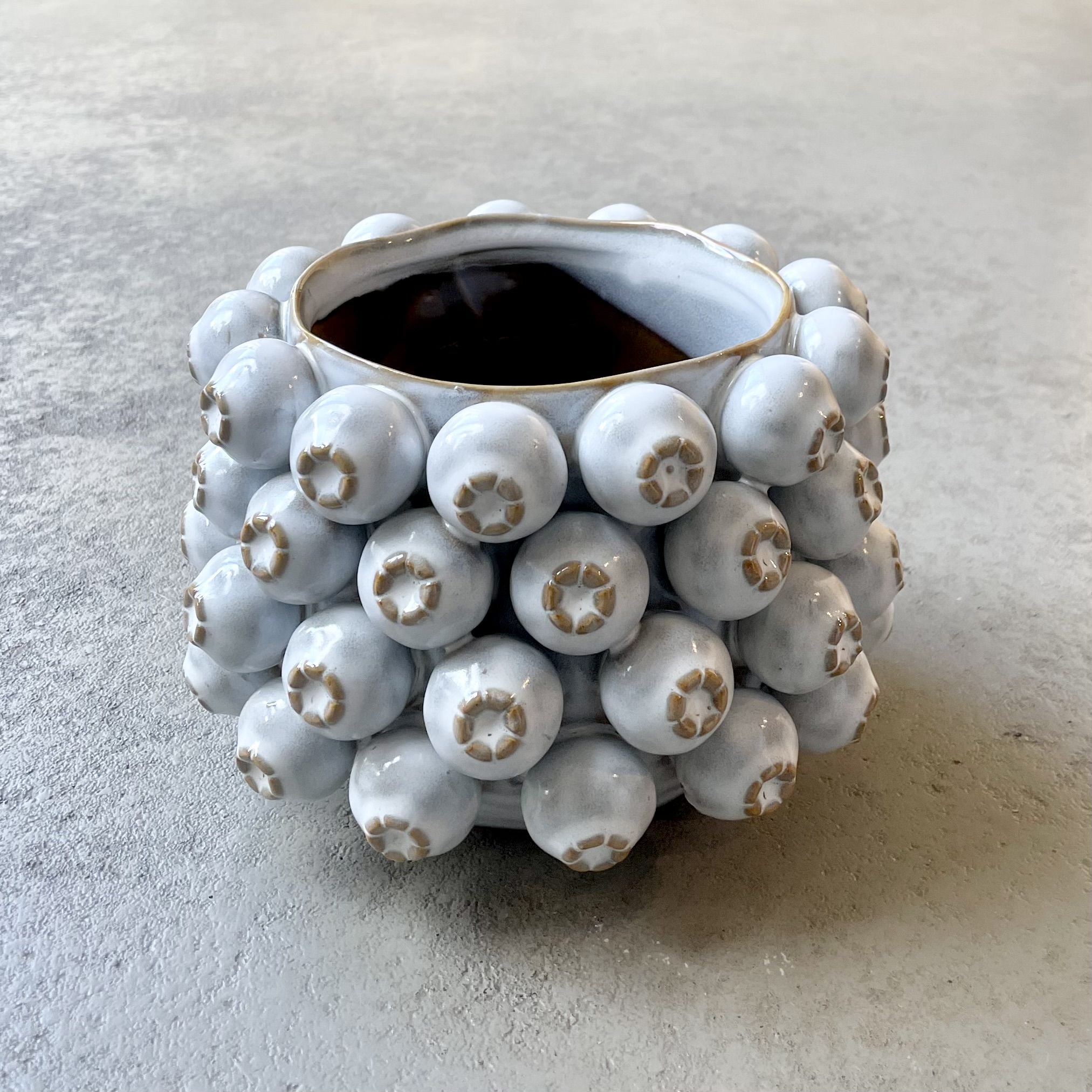 Keramik-Kübel "Mohna" D20cm, H13,5cm, grau