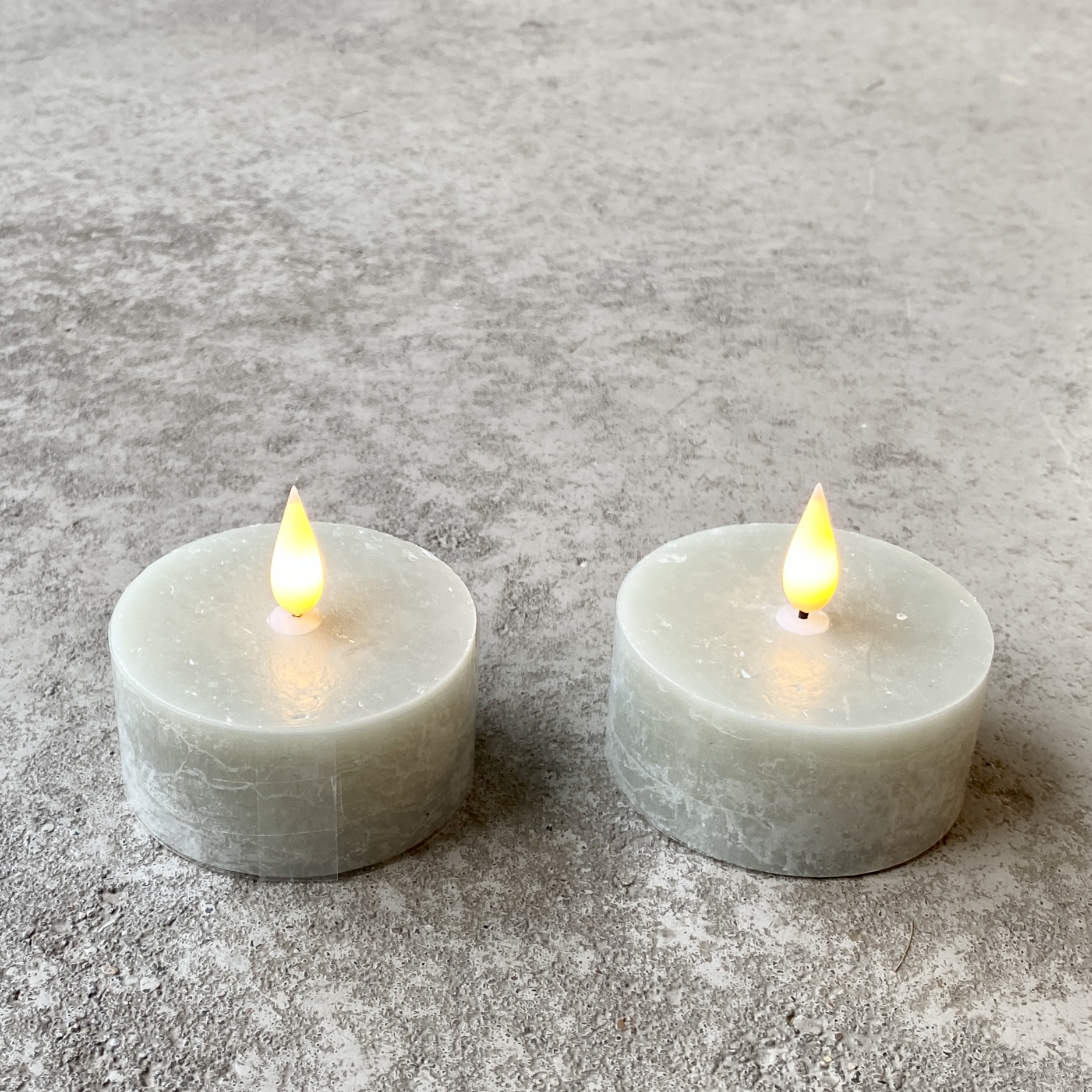 LED-Kerzen Mini Pillar Set, celadon