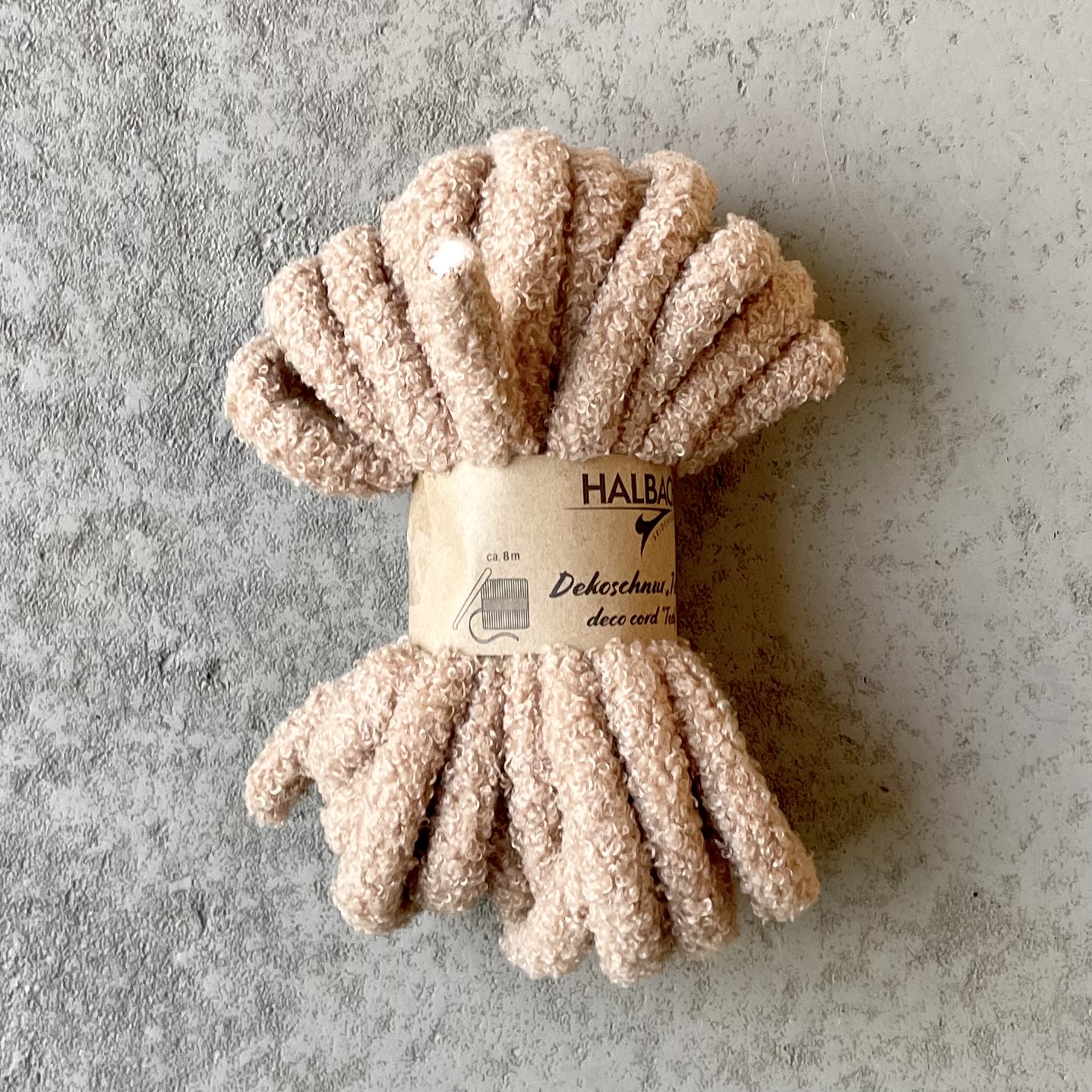 Deko-Schlauch "Teddy" D1,5cm, L8m, natur