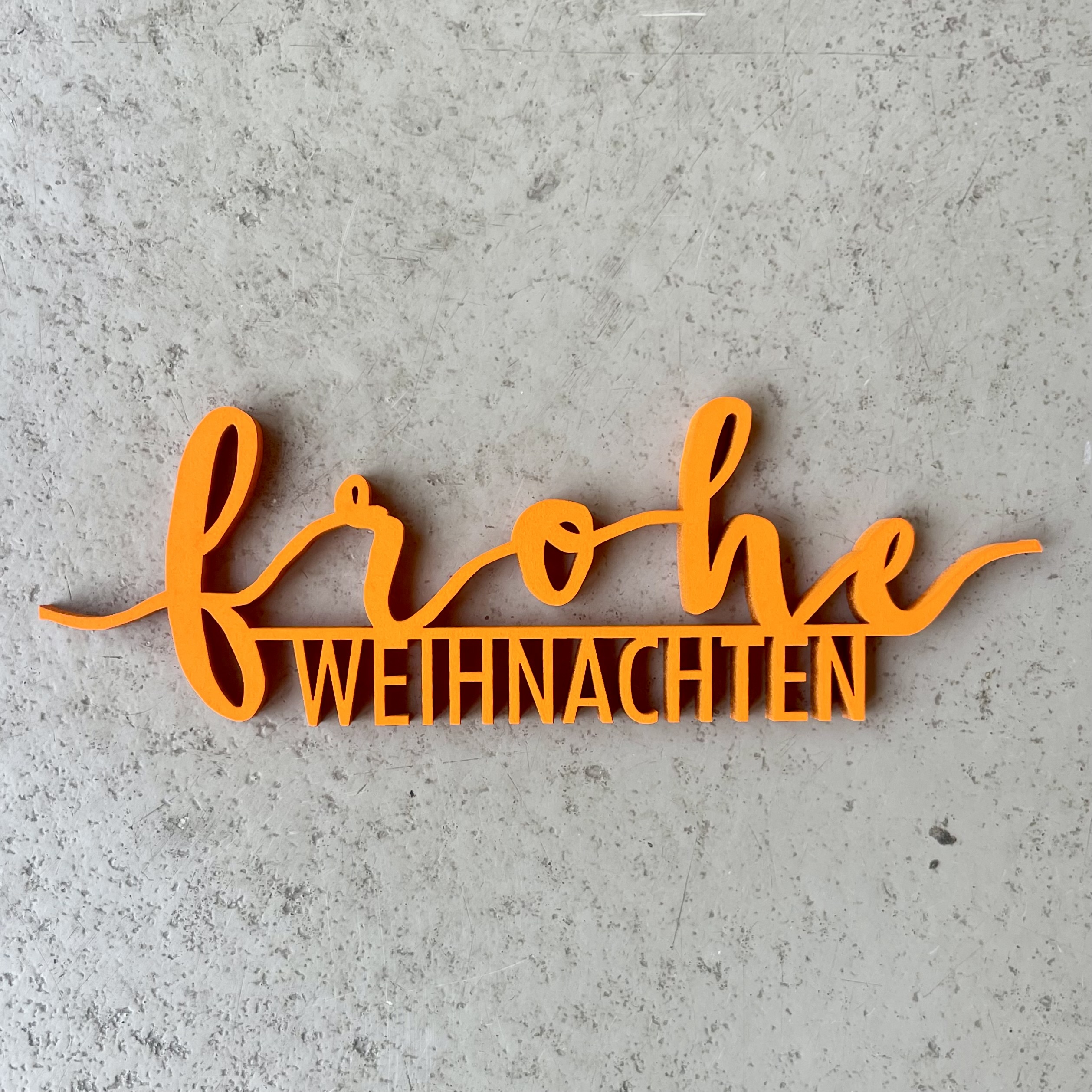 "frohe Weihnachten" Neon Orange