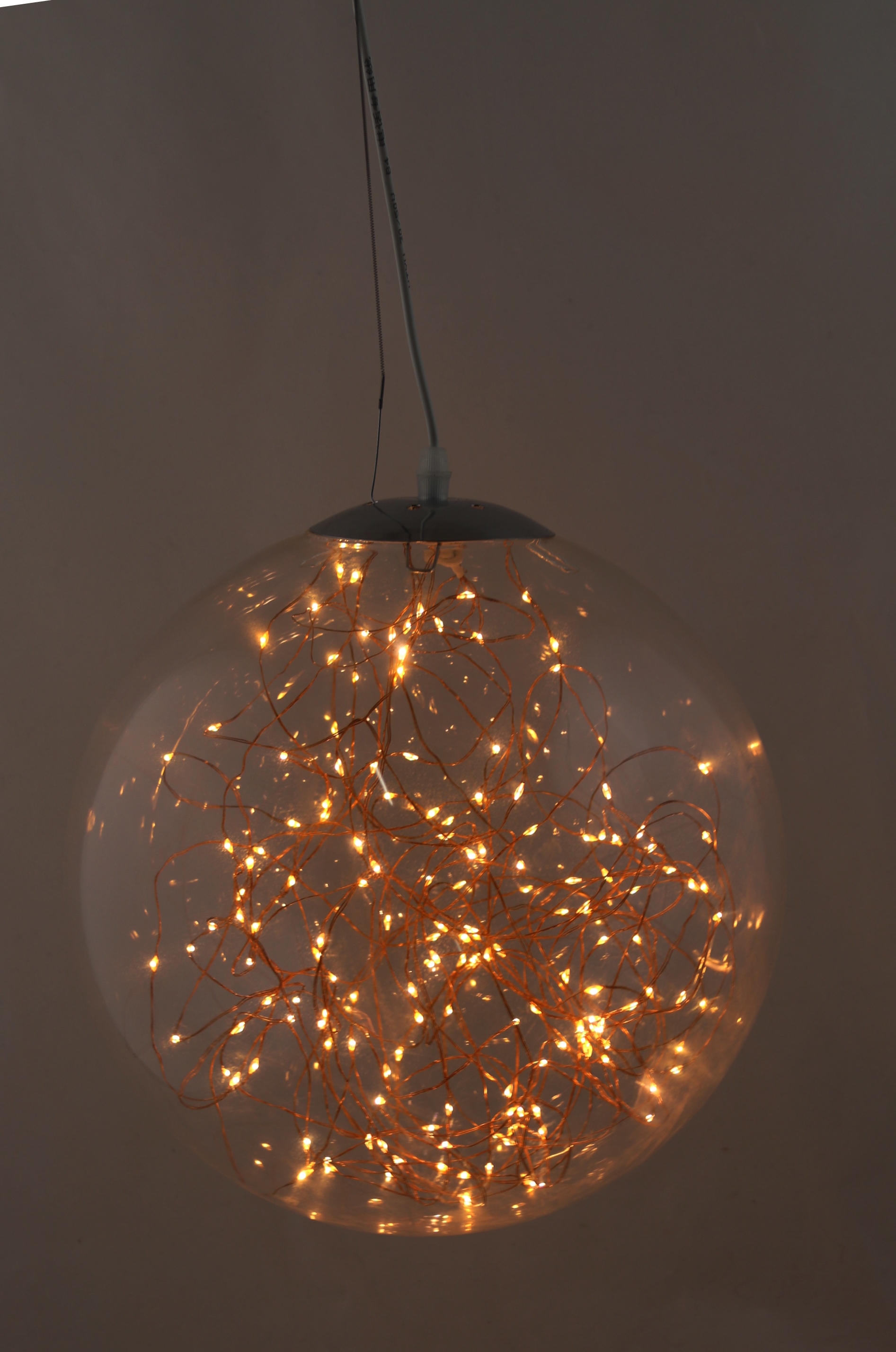 Glaskugelleuchte 160LED kupfer