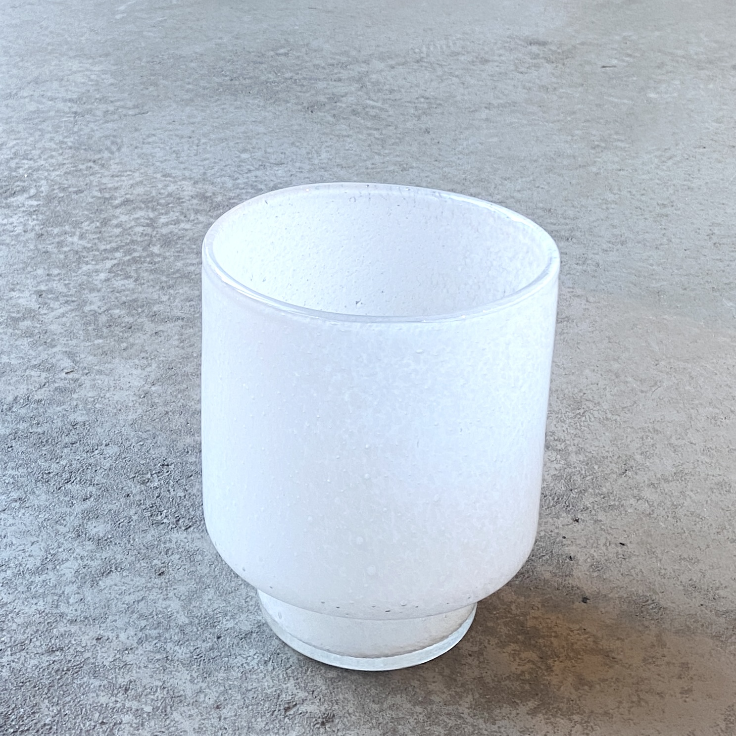 Glas Windlicht/ Vase "Midas" H15cm, weiß