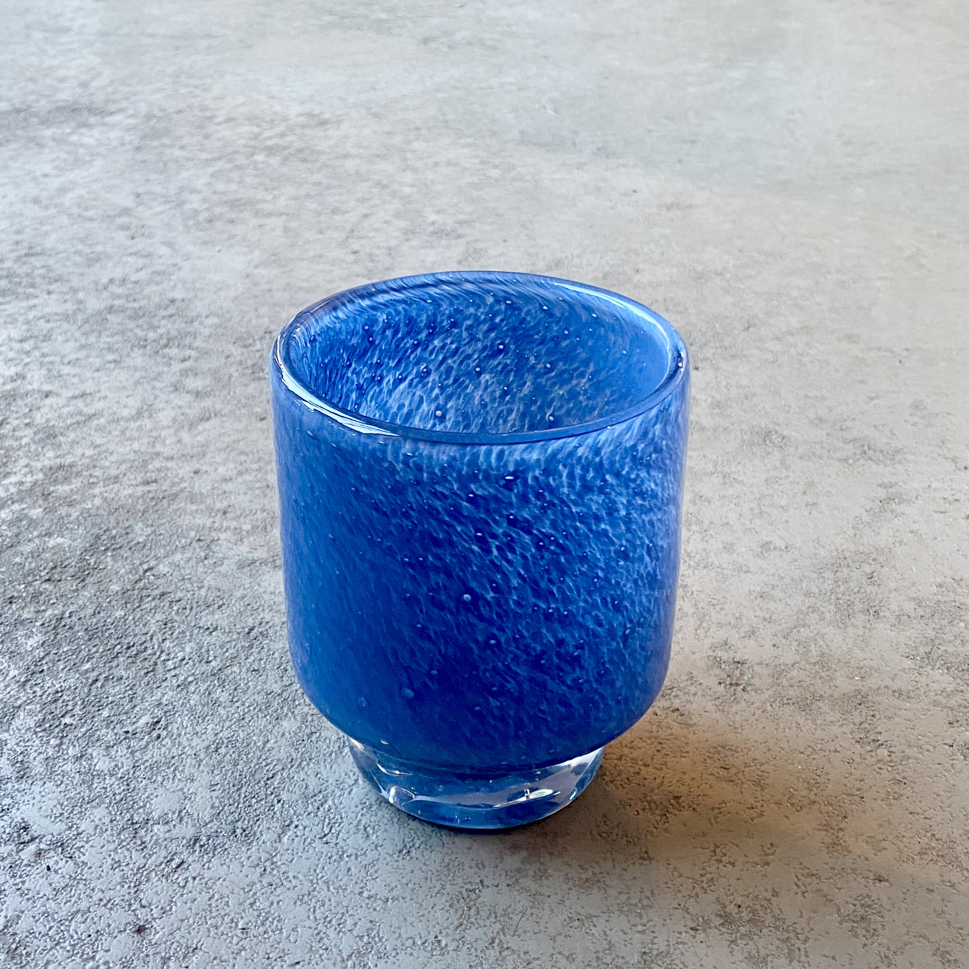 Glas Windlicht/ Vase "Midas" H12cm, blau